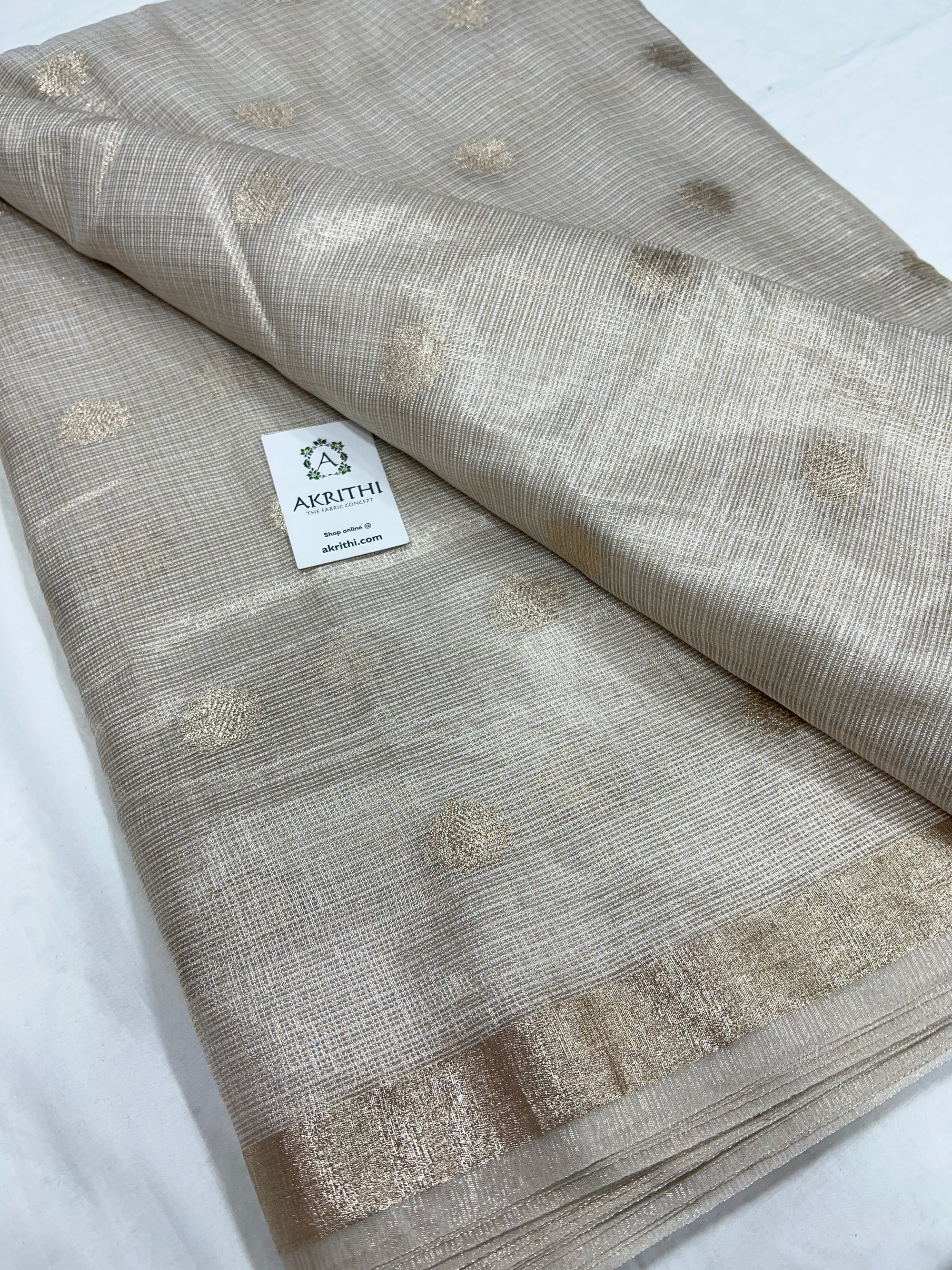 Dyeable Banarasi woven Kota tissue fabric