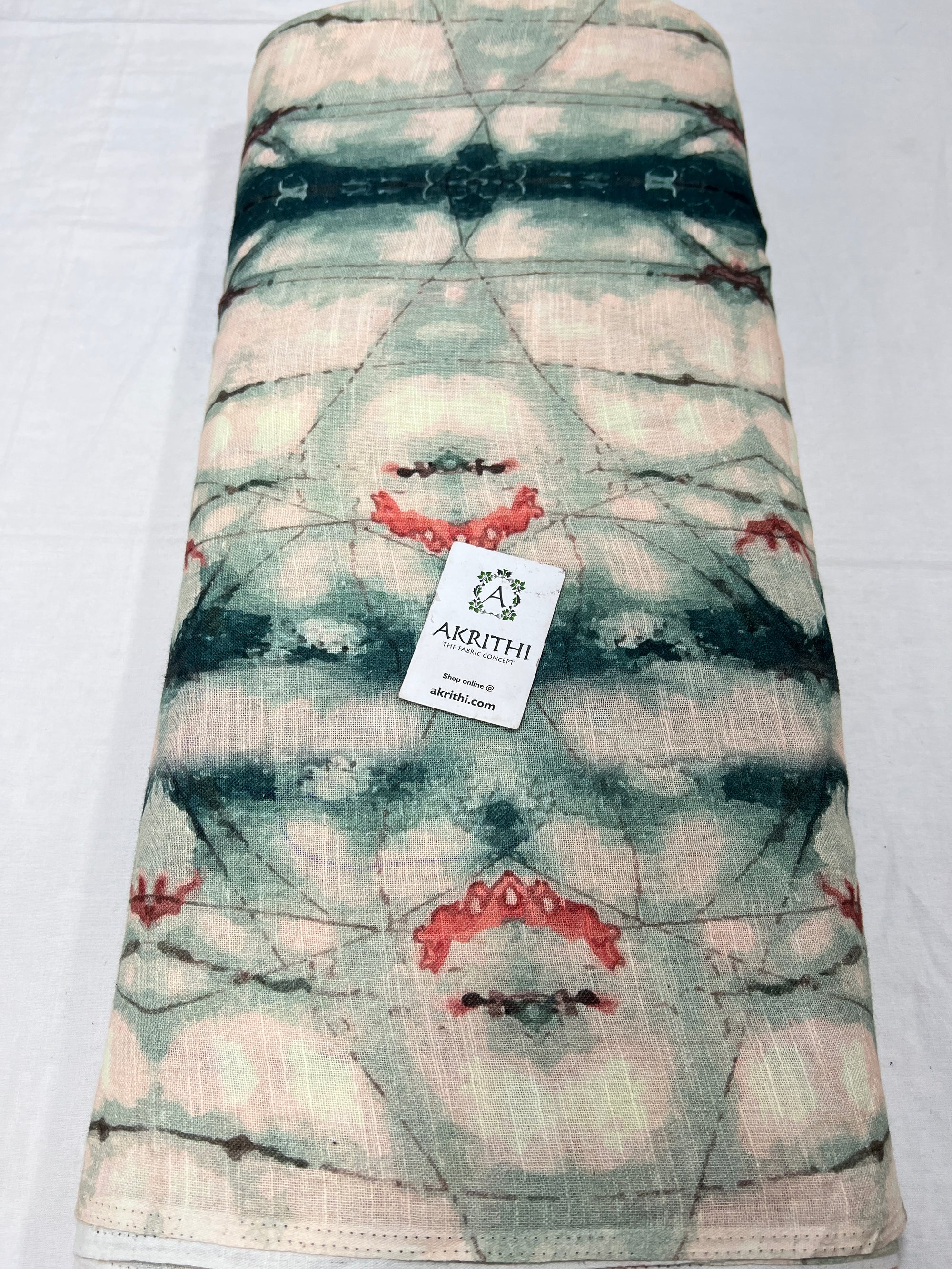 Digital Printed pure linen twill cotton fabric