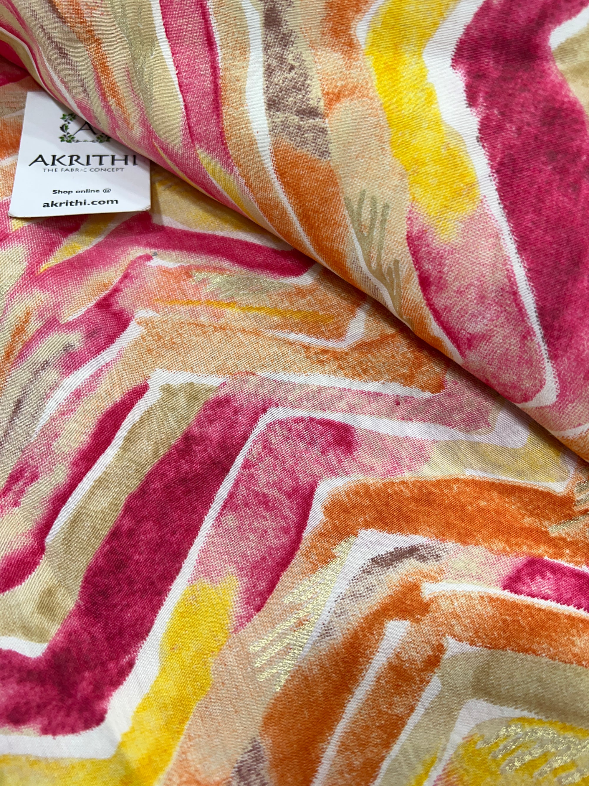 Printed viscose silk fabric