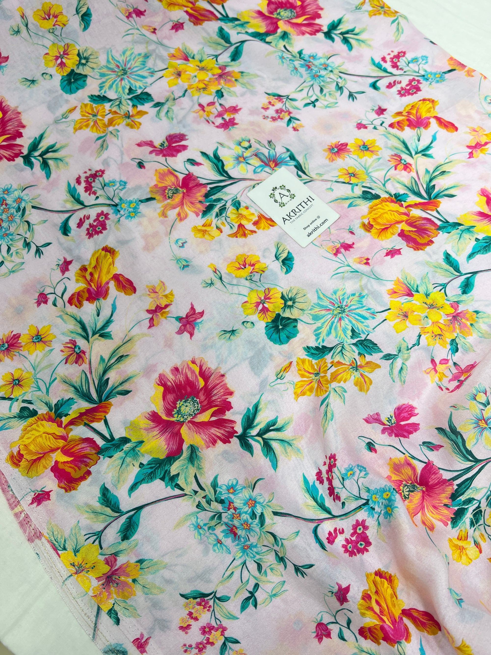 Printed pure muslin fabric