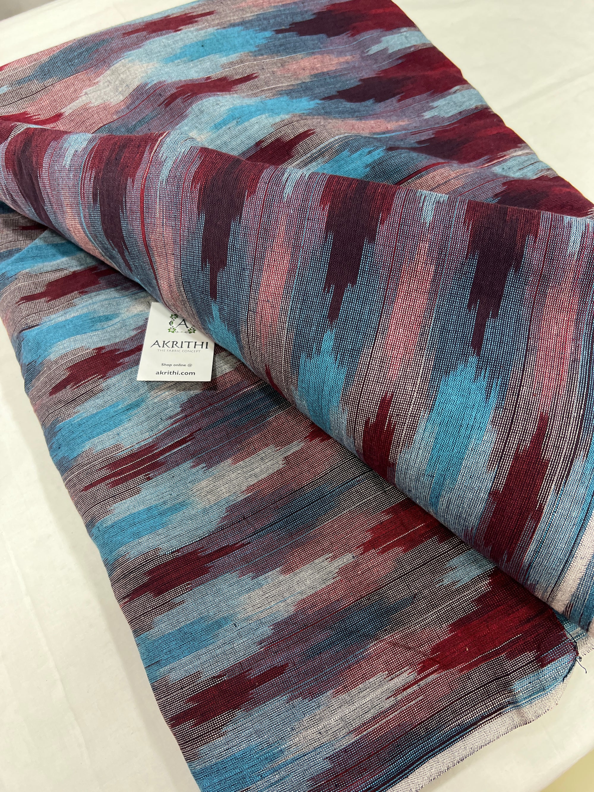 Handloom Ikat pure cotton fabric