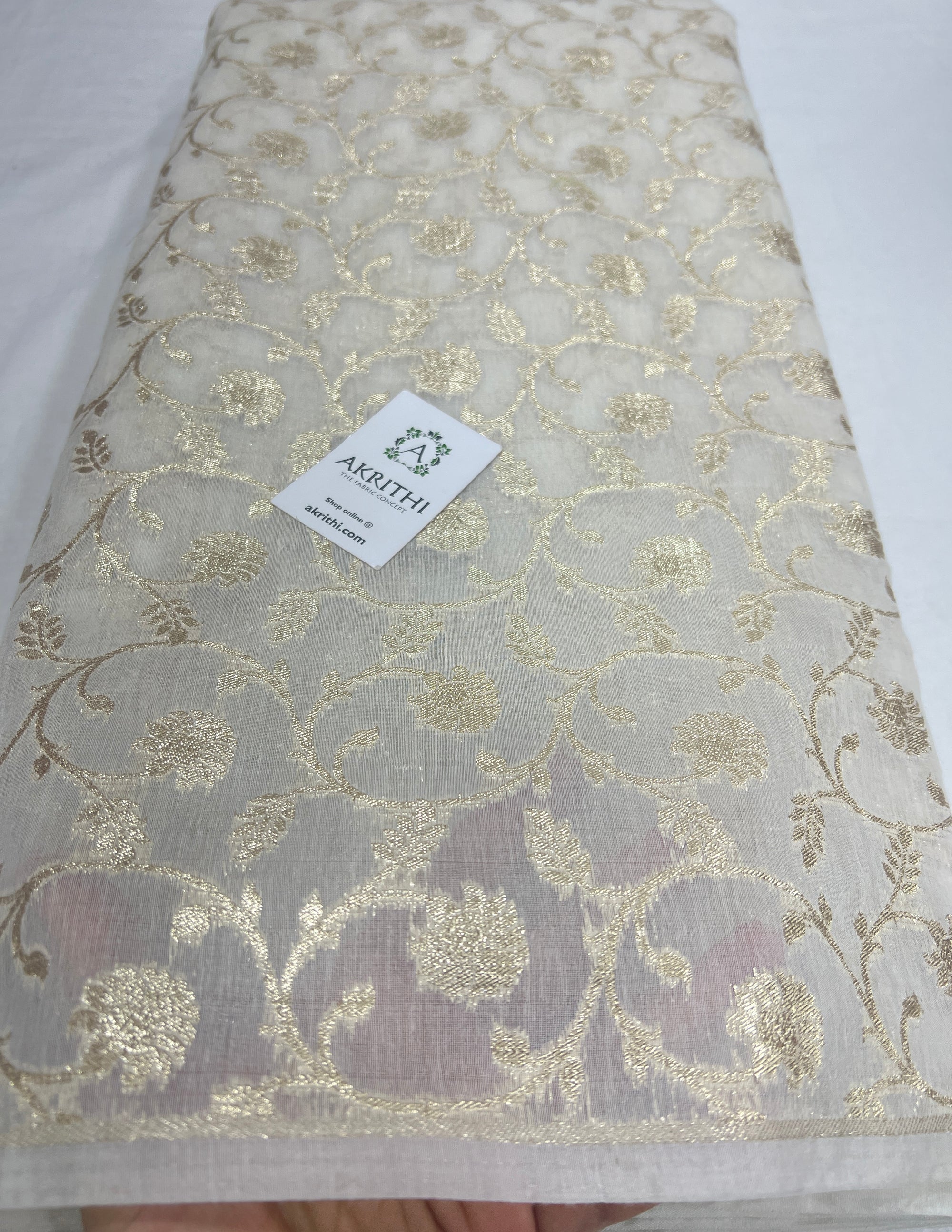 Dyeable banarasi Handloom chanderi lurex fabric