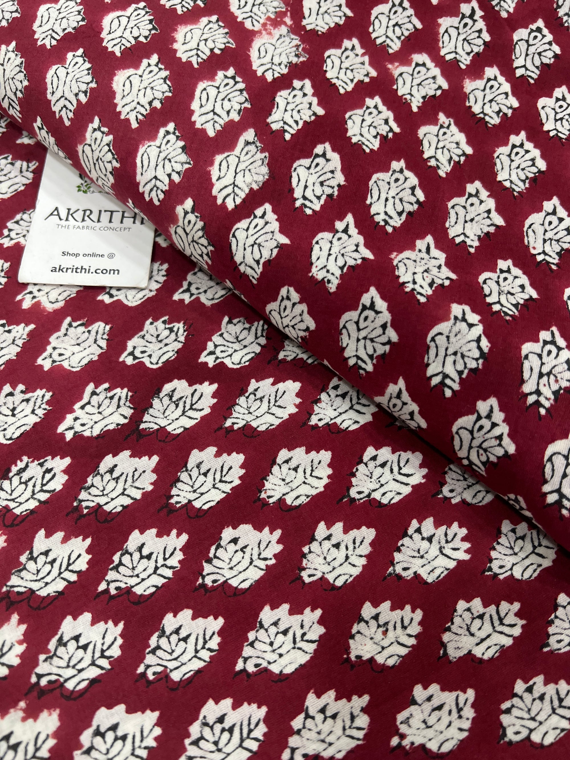 Hand block Printed pure cotton fabric