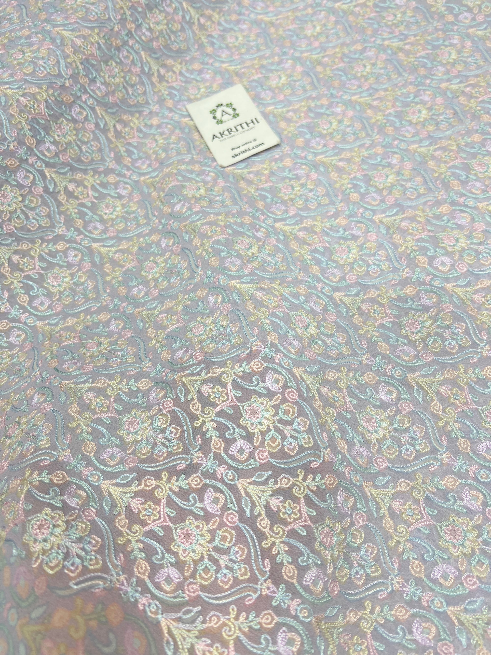 Embroidered organza fabric