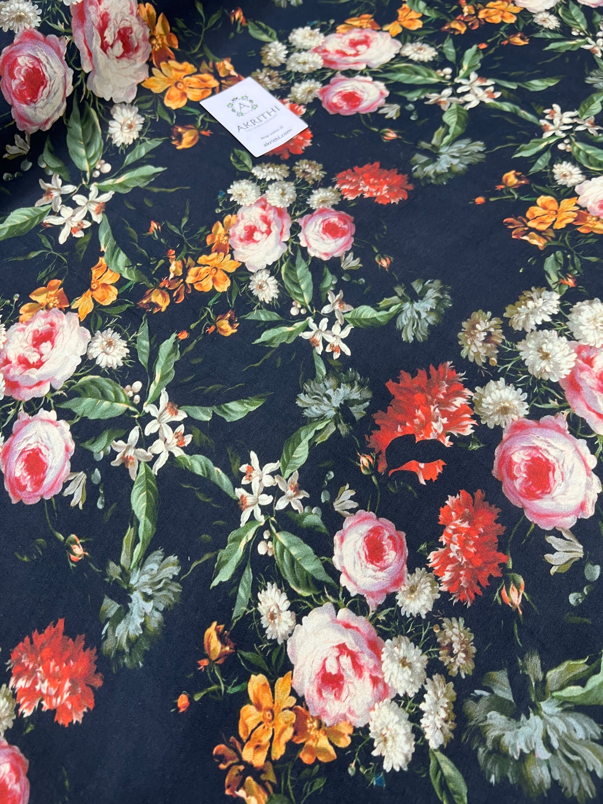 Printed pure muslin fabric
