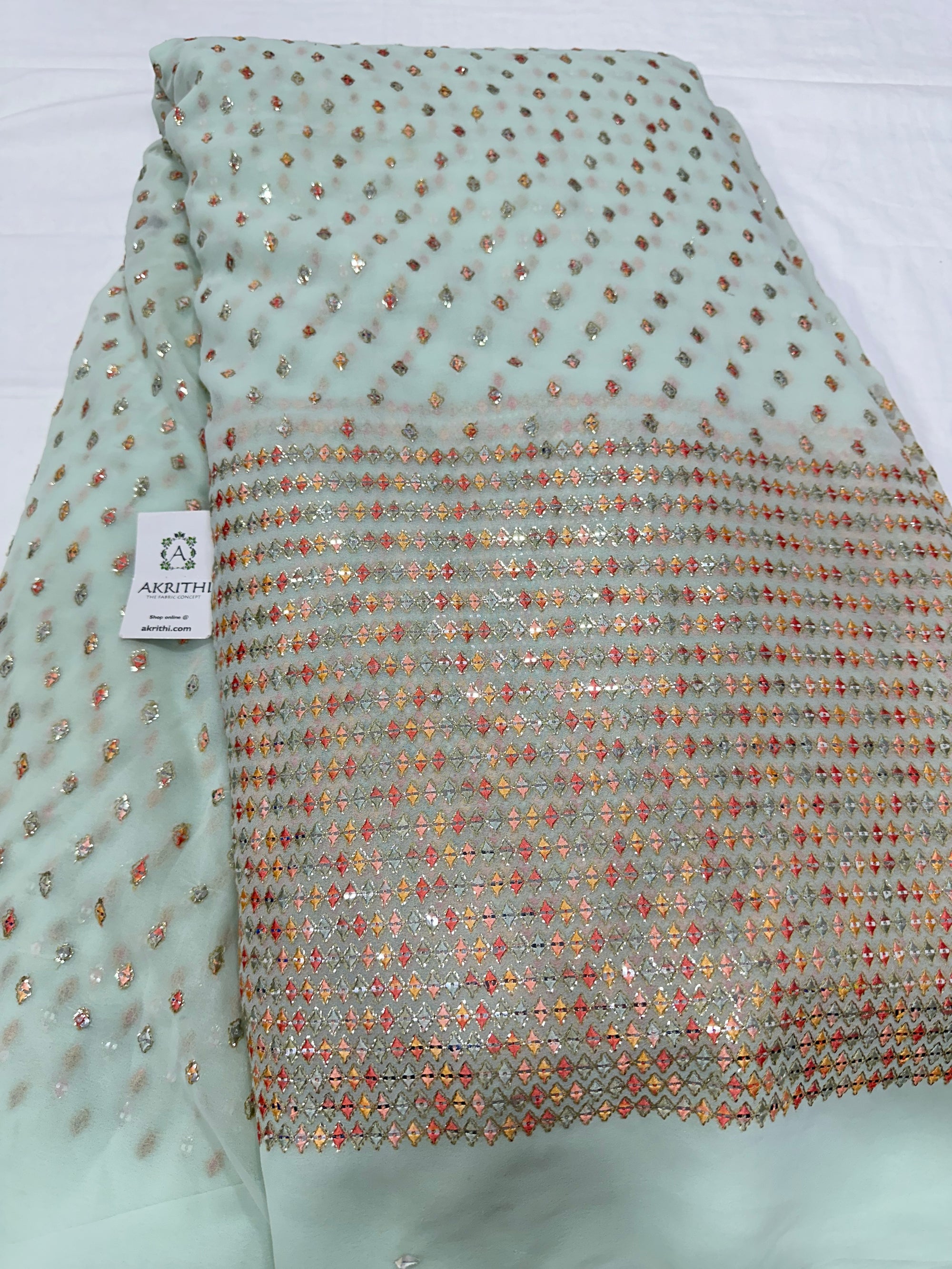 Heavy Embroidered georgette fabric