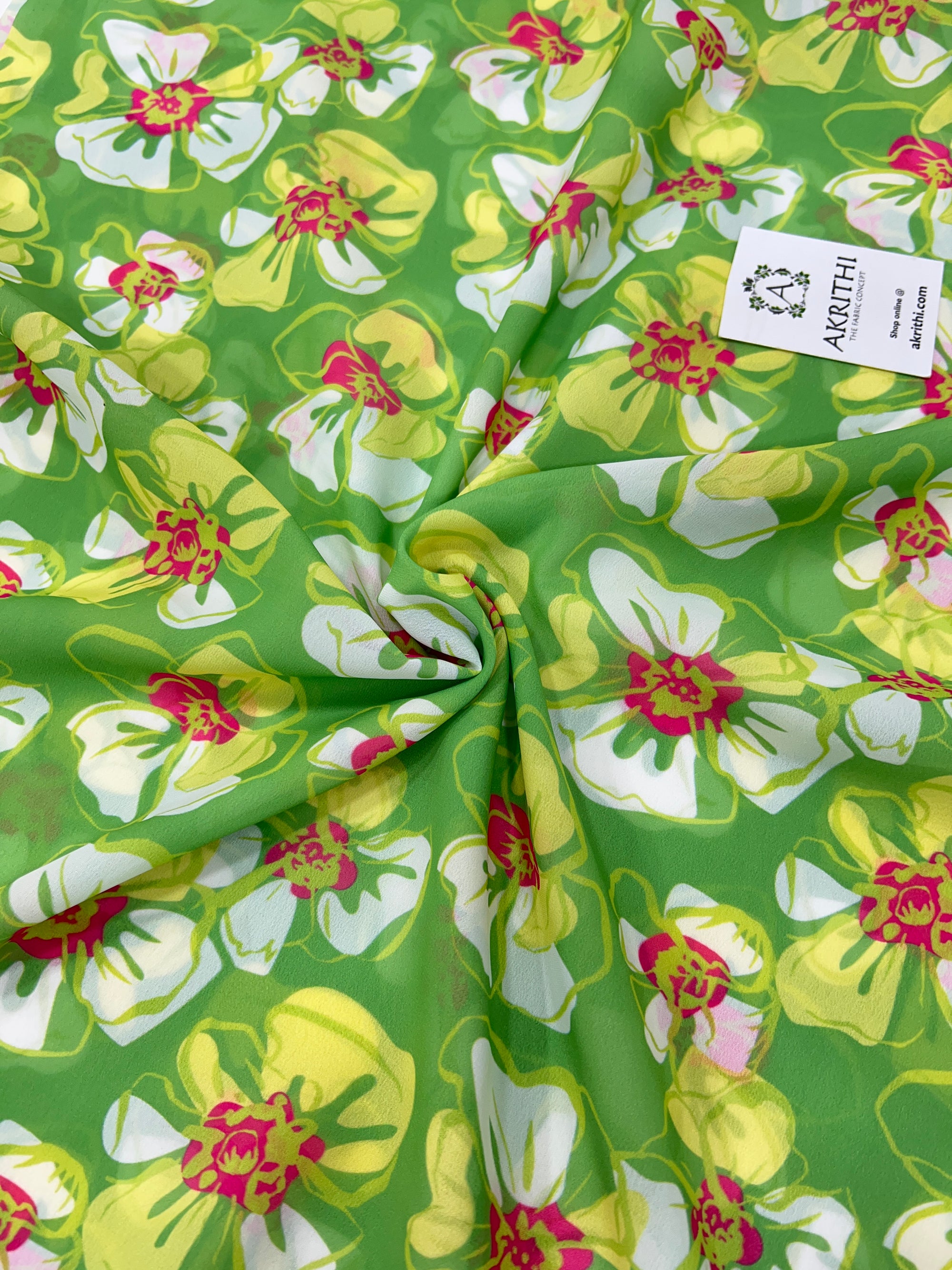 Digital floral printed georgette fabric