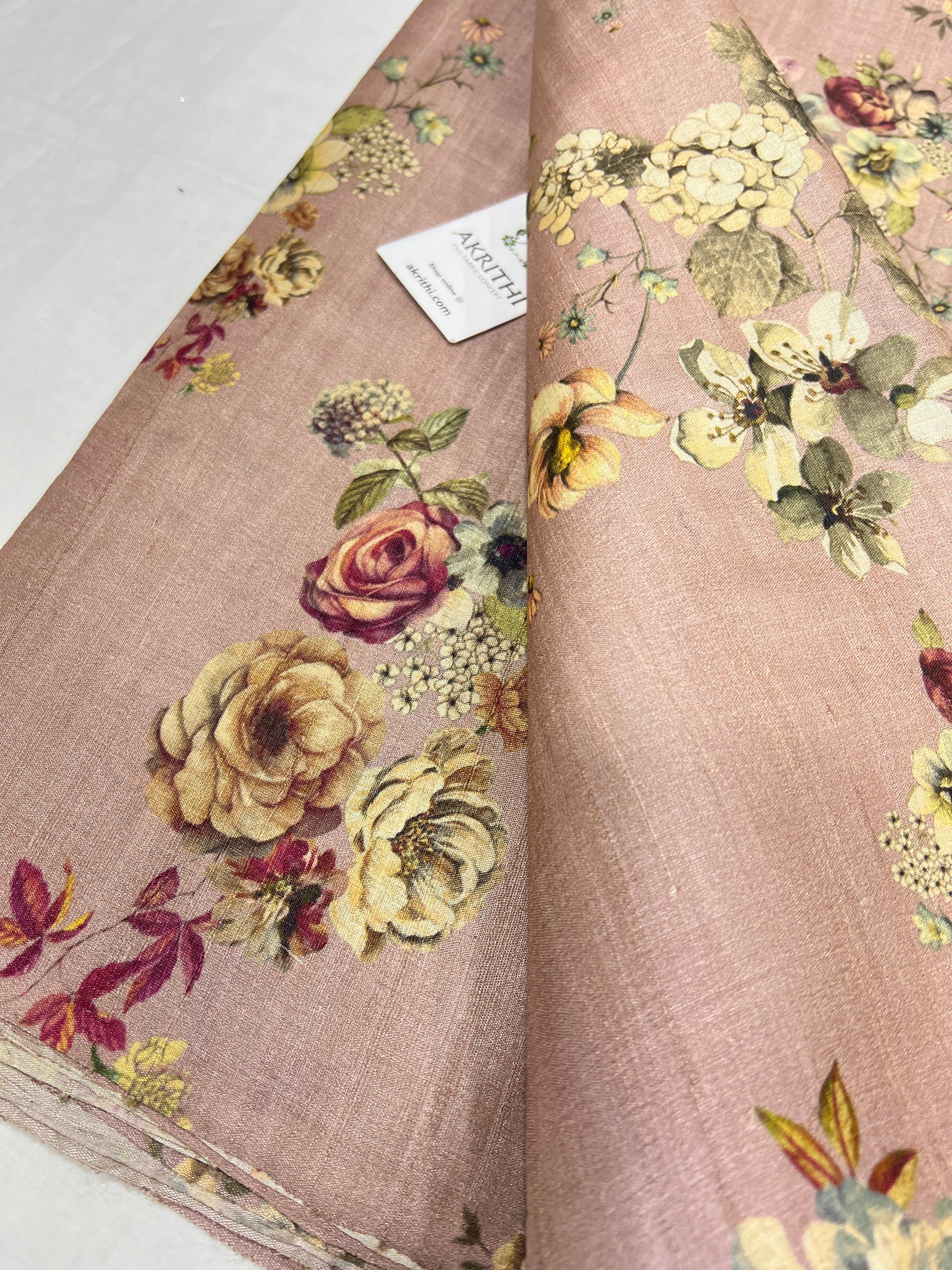 Digital Printed handloom pure tussar silk fabric