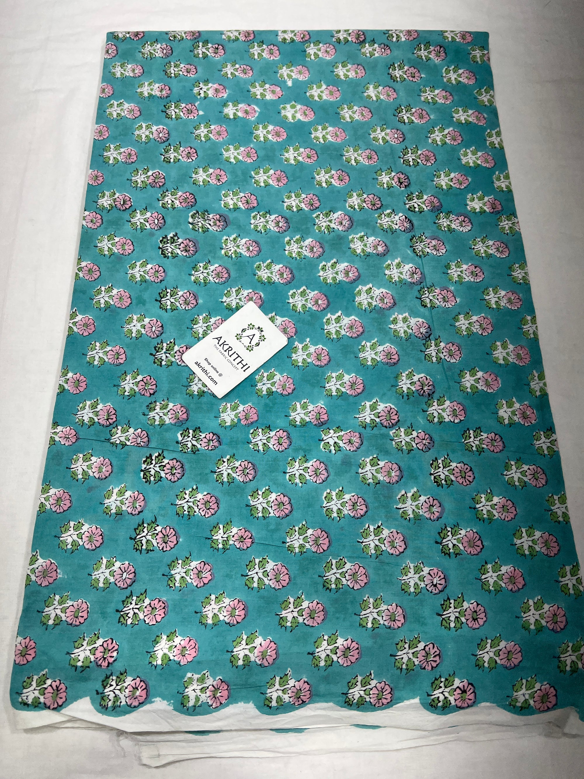 Hand block Printed pure cotton fabric