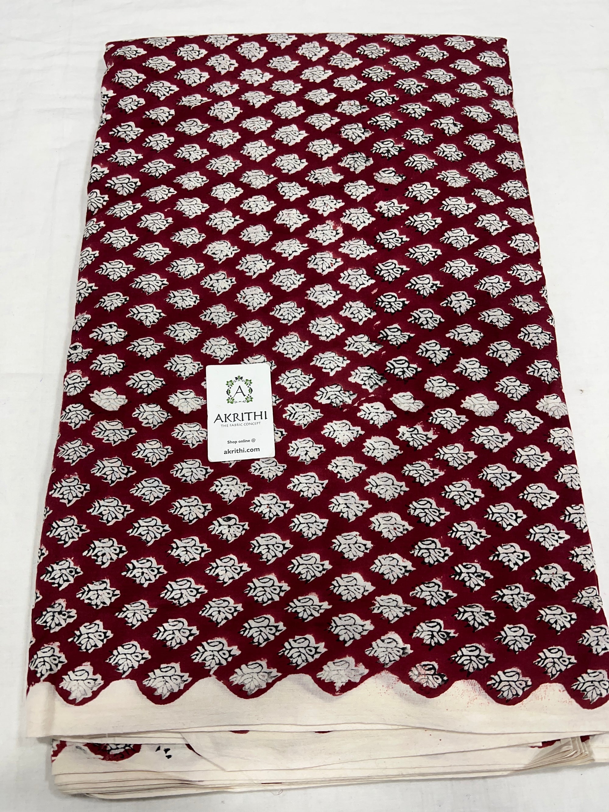 Hand block Printed pure cotton fabric