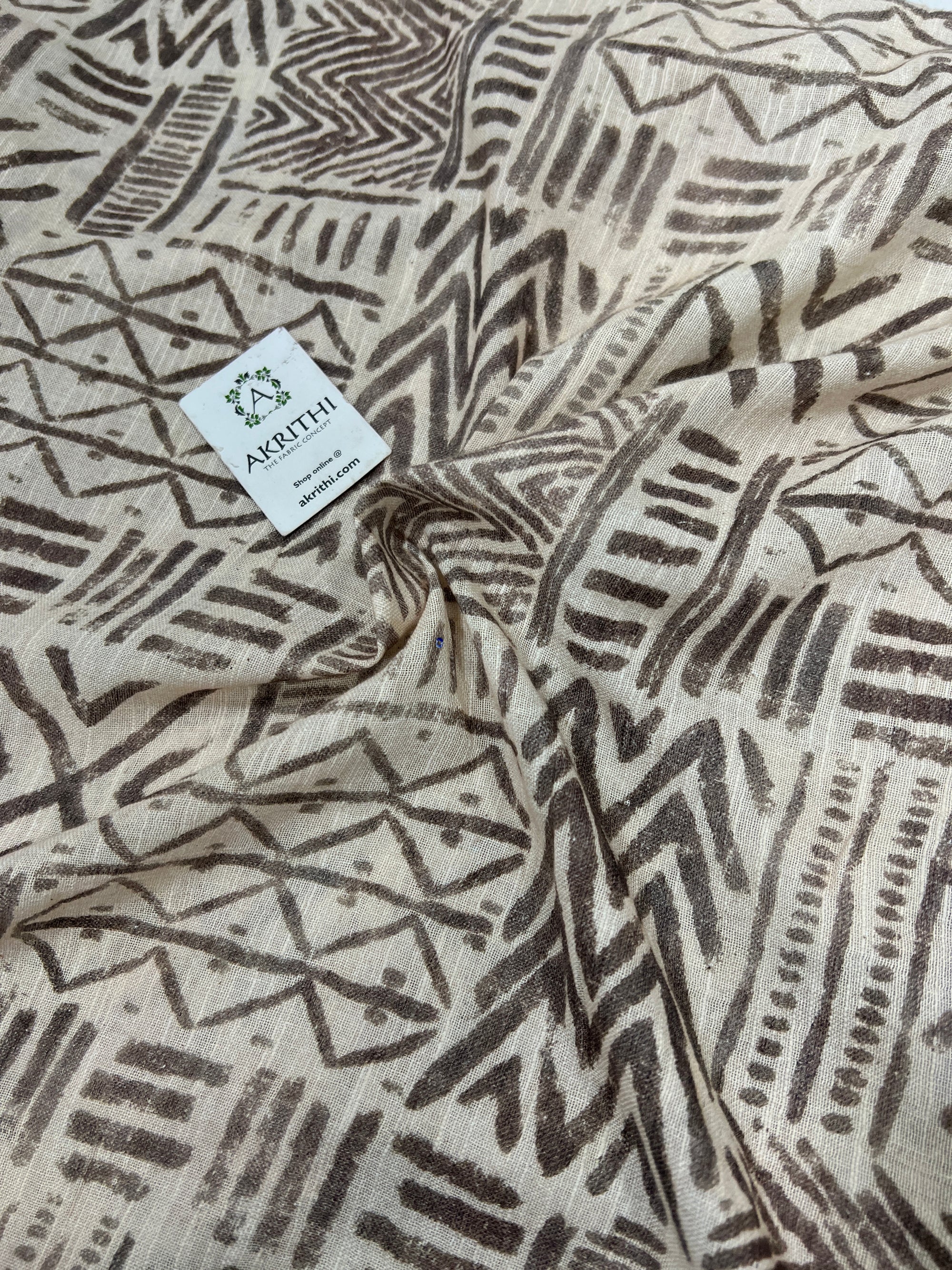 Digital Printed pure linen twill cotton fabric