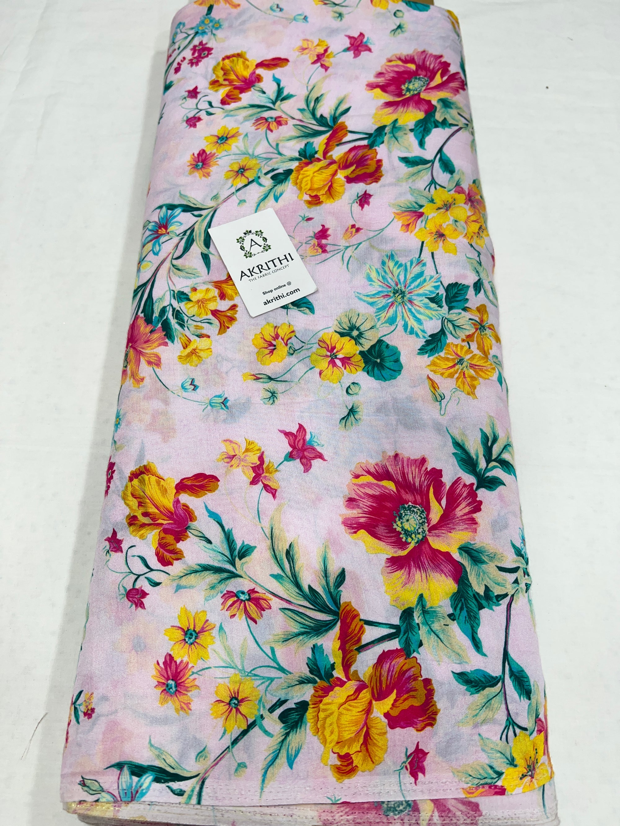 Printed pure muslin fabric