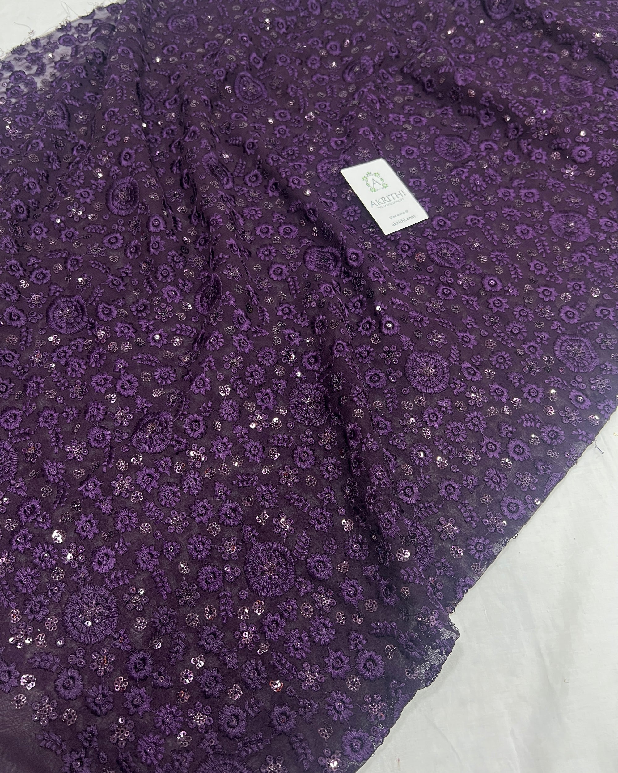 Embroidered pure Georgette fabric