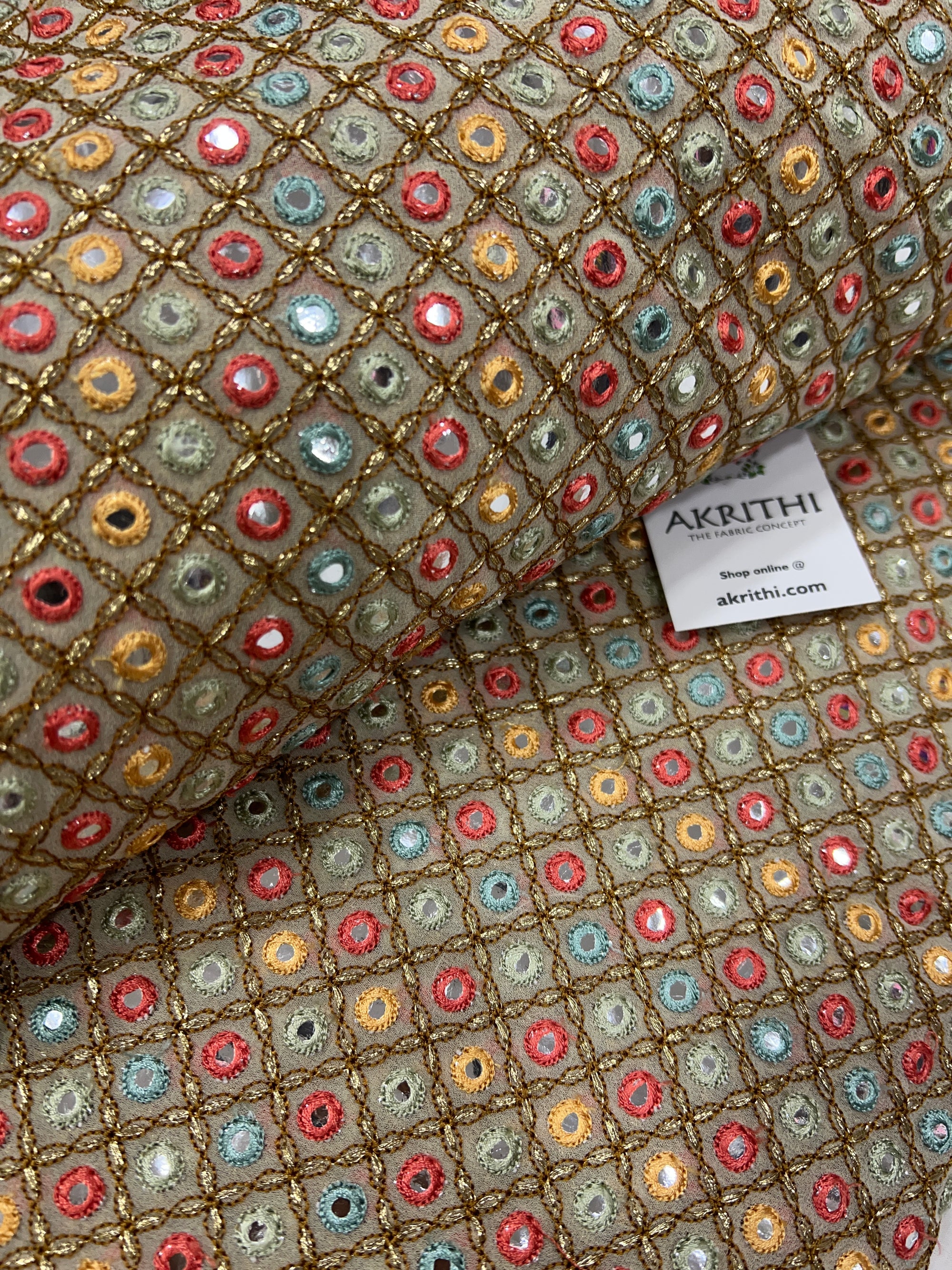 Heavy Embroidered georgette fabric