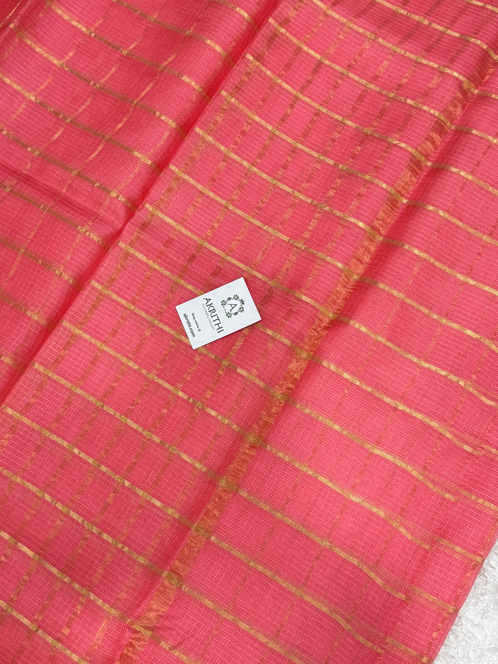 Pure kota silk saree with zari checks