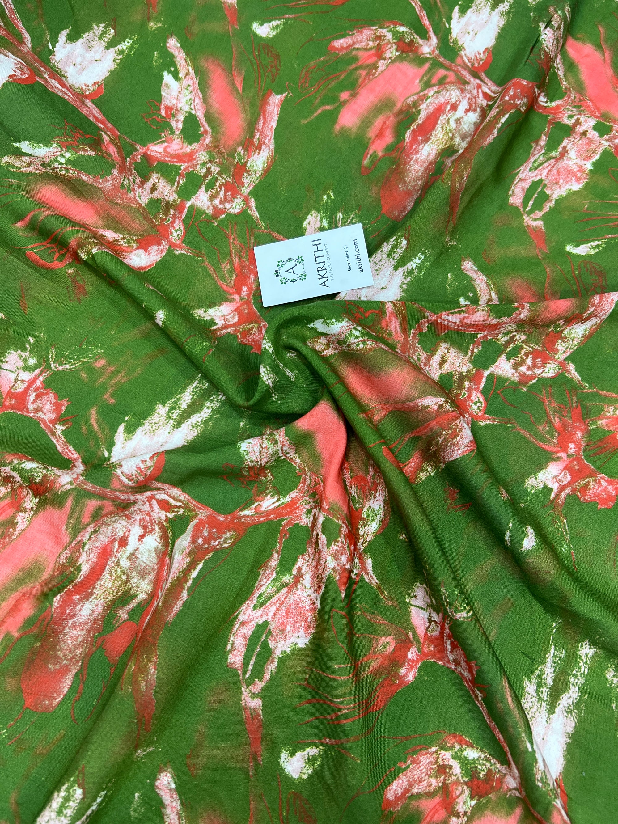 Printed pure muslin fabric