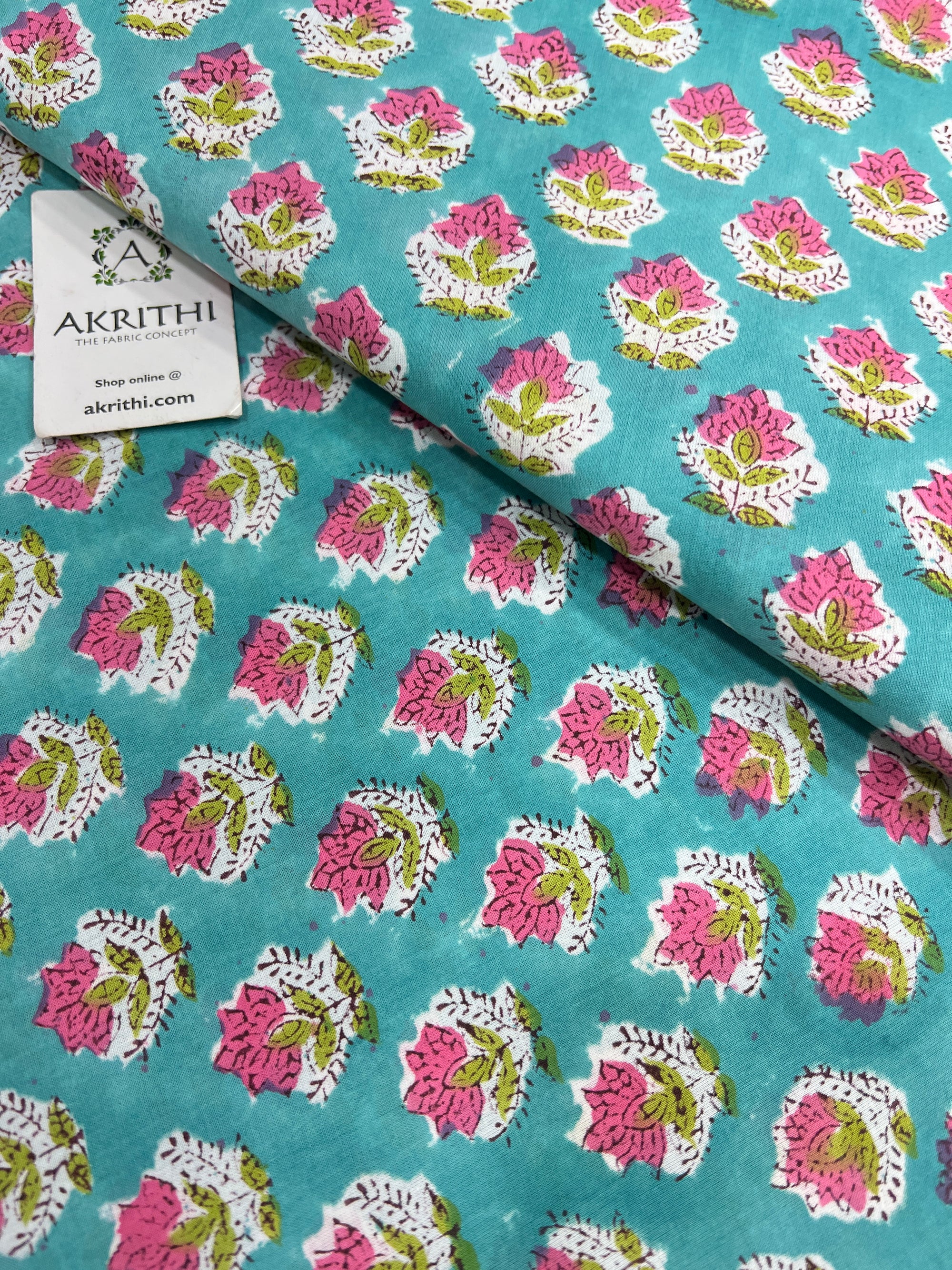 Hand block Printed pure cotton fabric