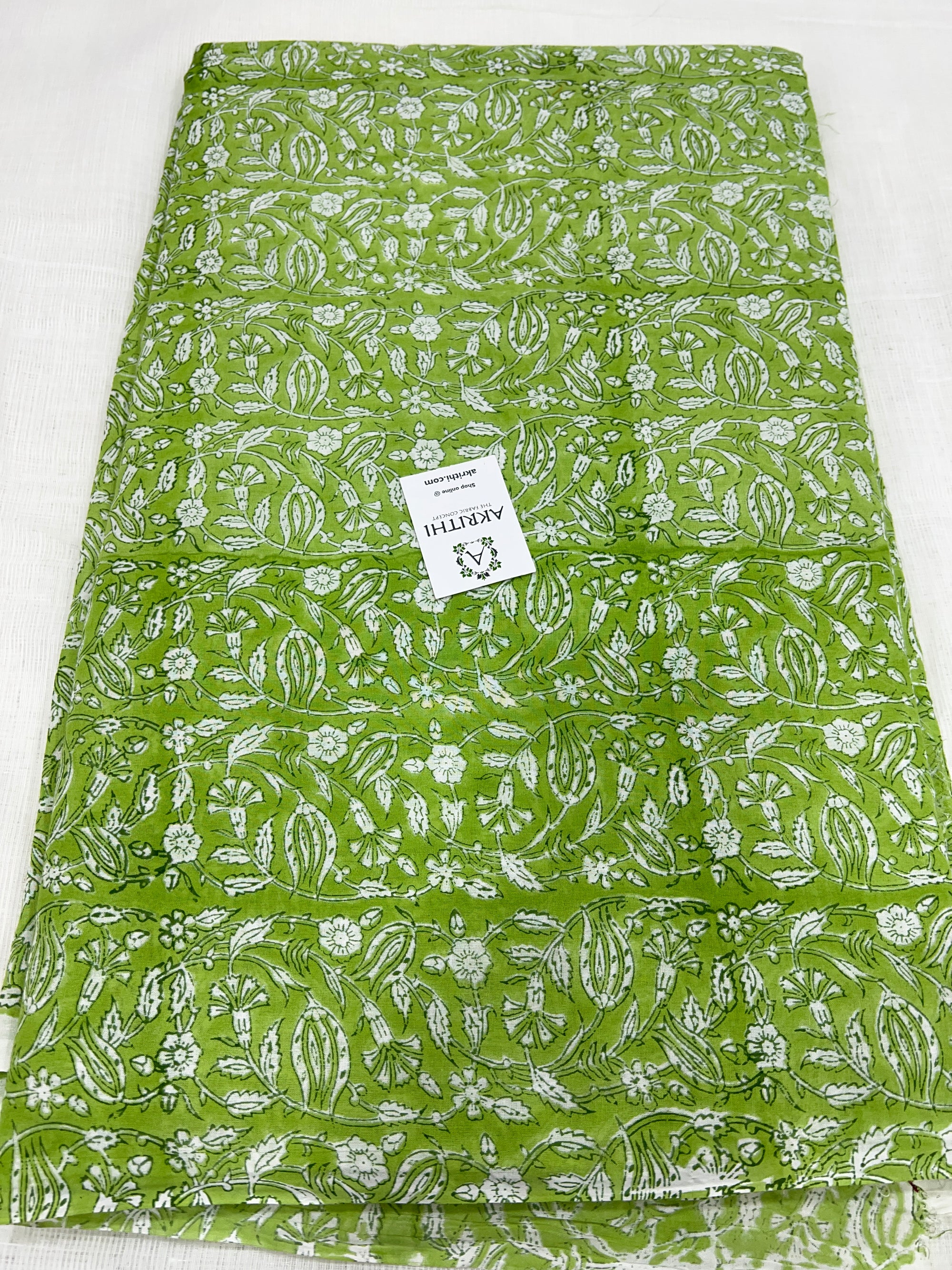 Hand block Printed pure mul cotton fabric