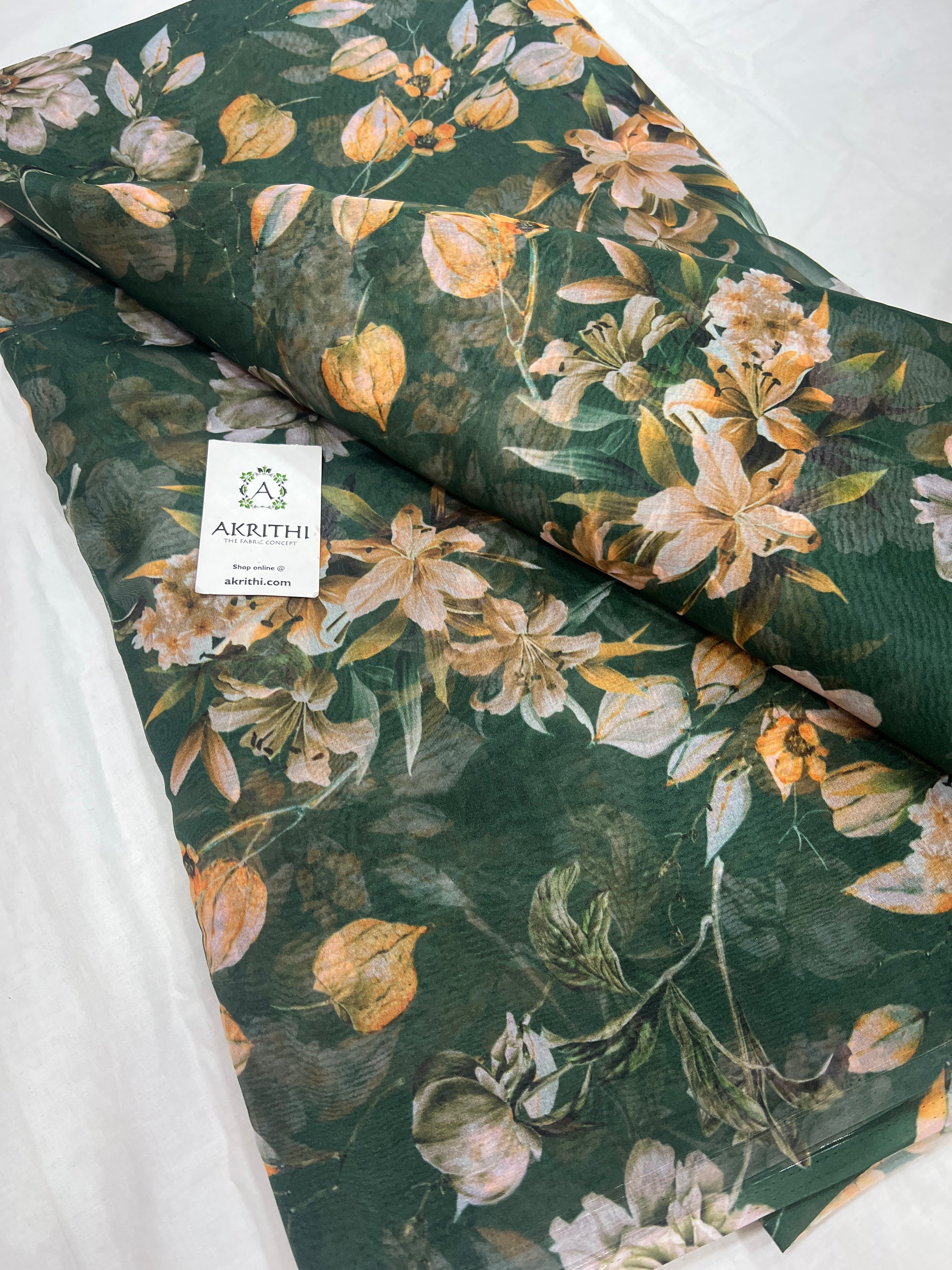 Digital floral Printed organza fabric