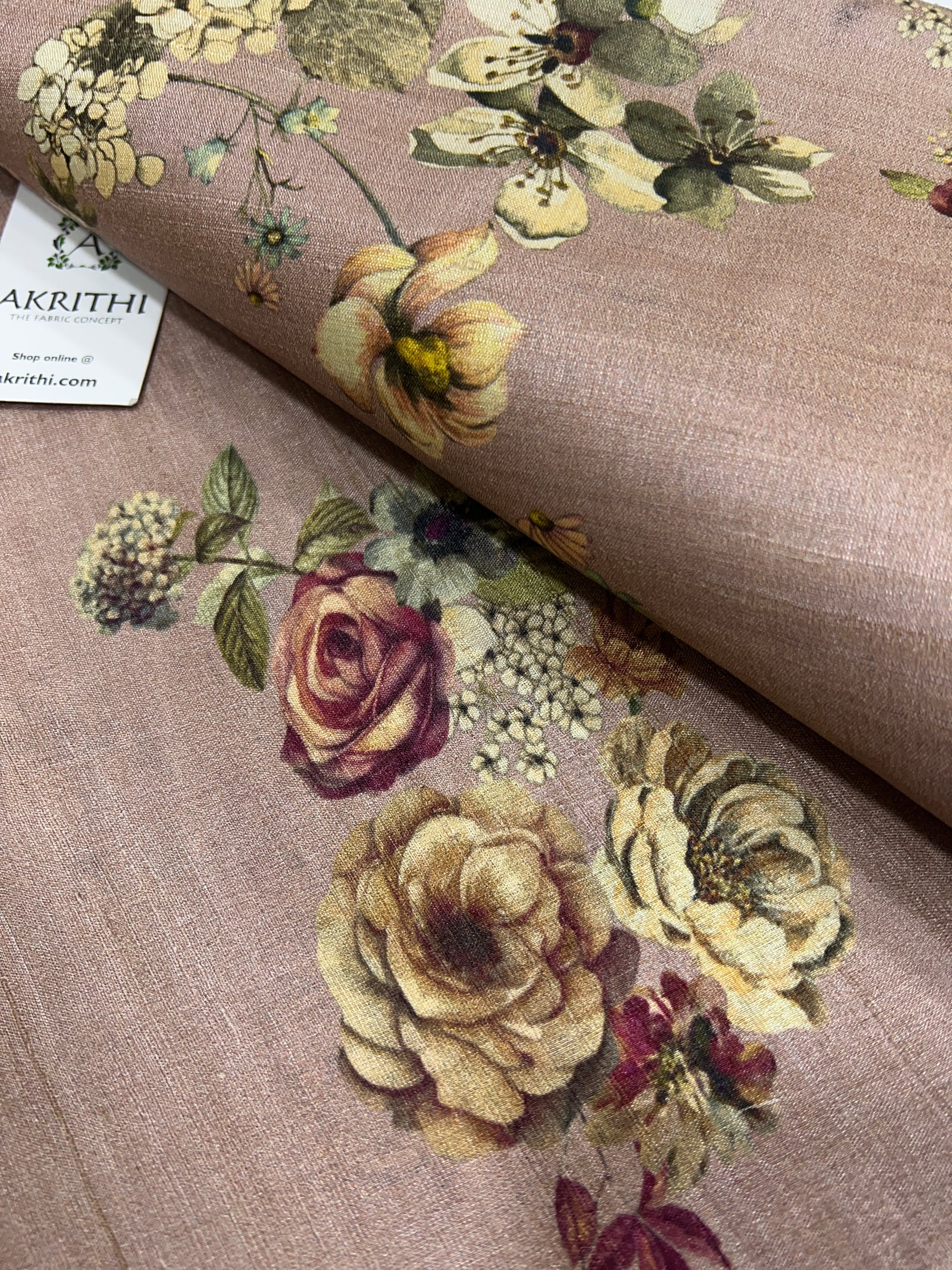 Digital Printed handloom pure tussar silk fabric