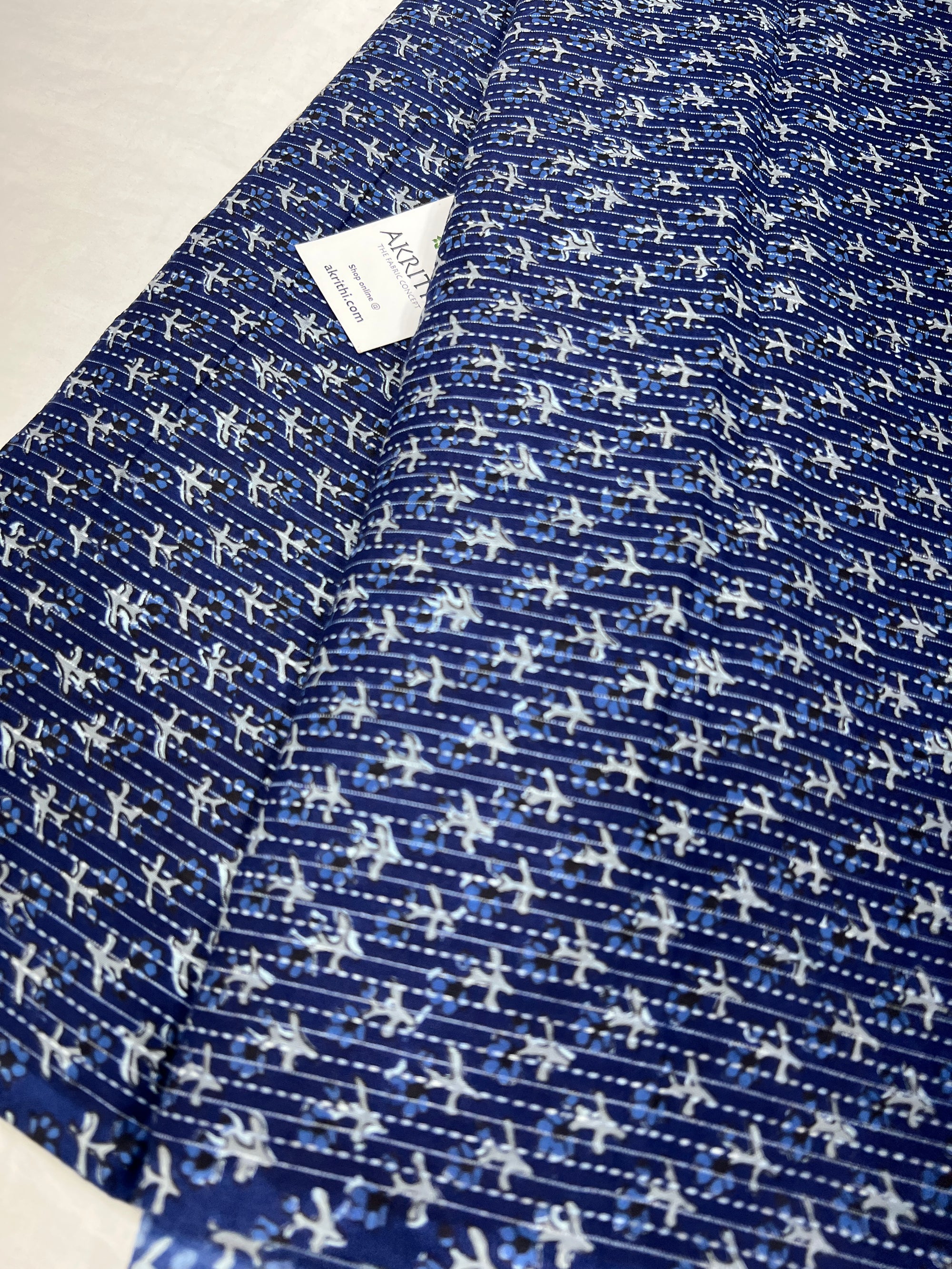Printed Kantha pure cotton fabric