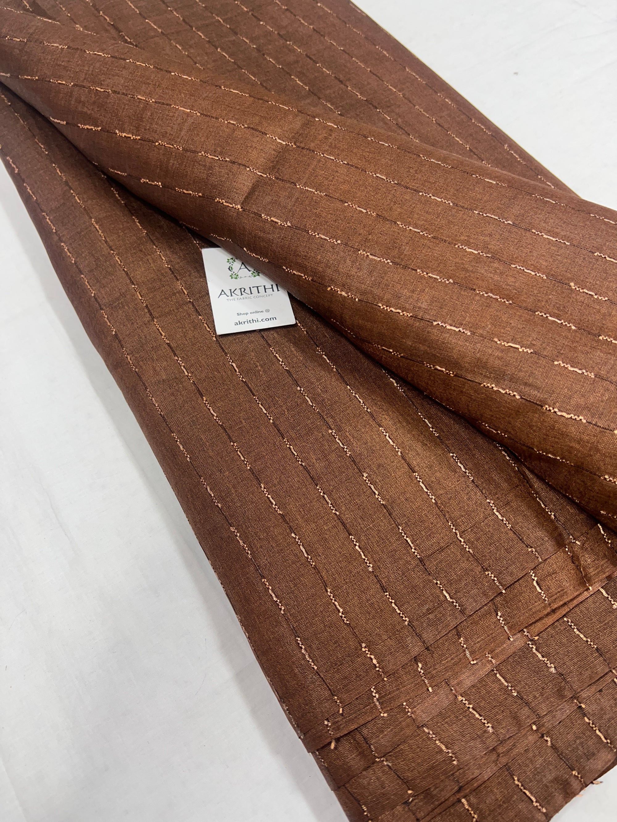 Striped Pure Tussar silk fabric