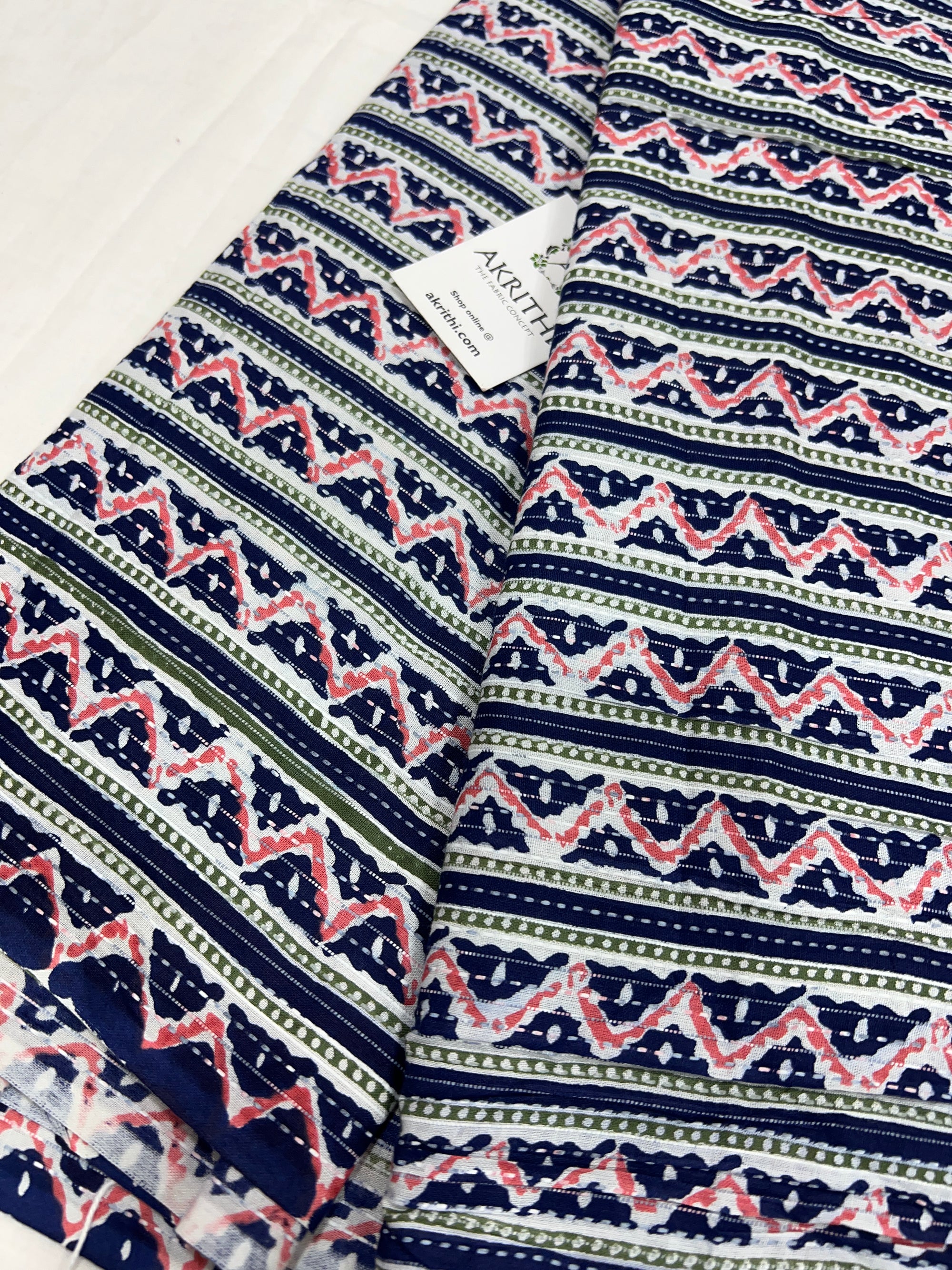 Printed Kantha pure cotton fabric