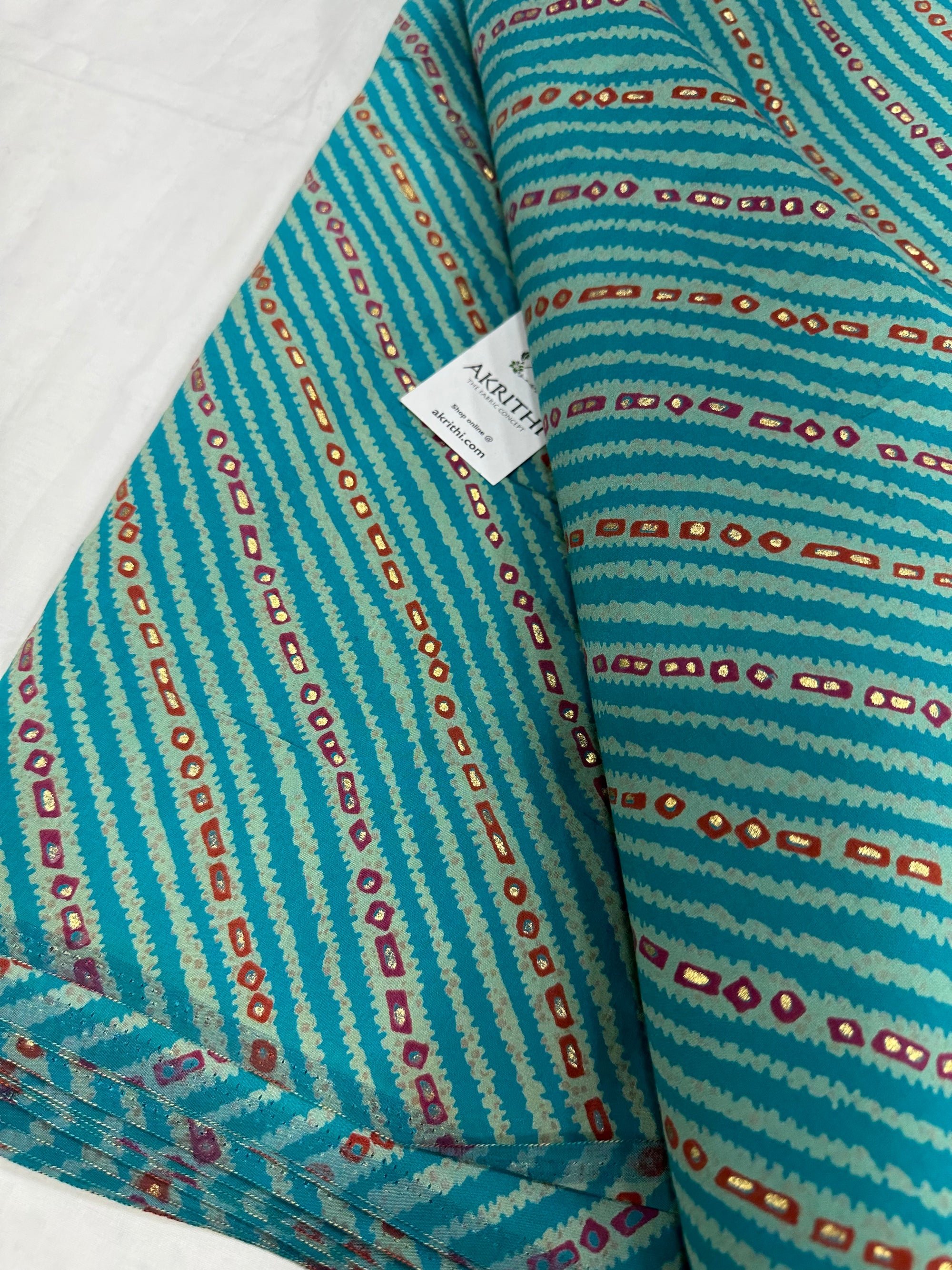 Printed silk fabric
