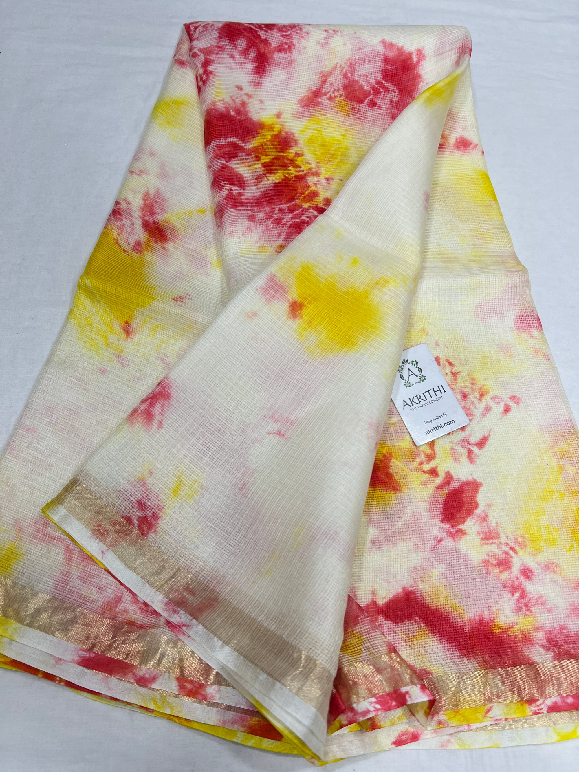 Tie and dye pure kota silk saree