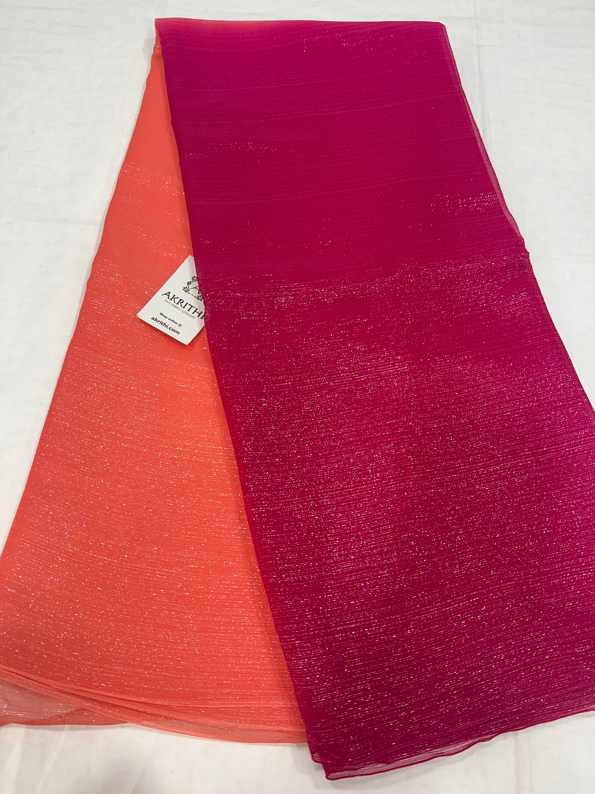 Pure silk chiffon lurex saree