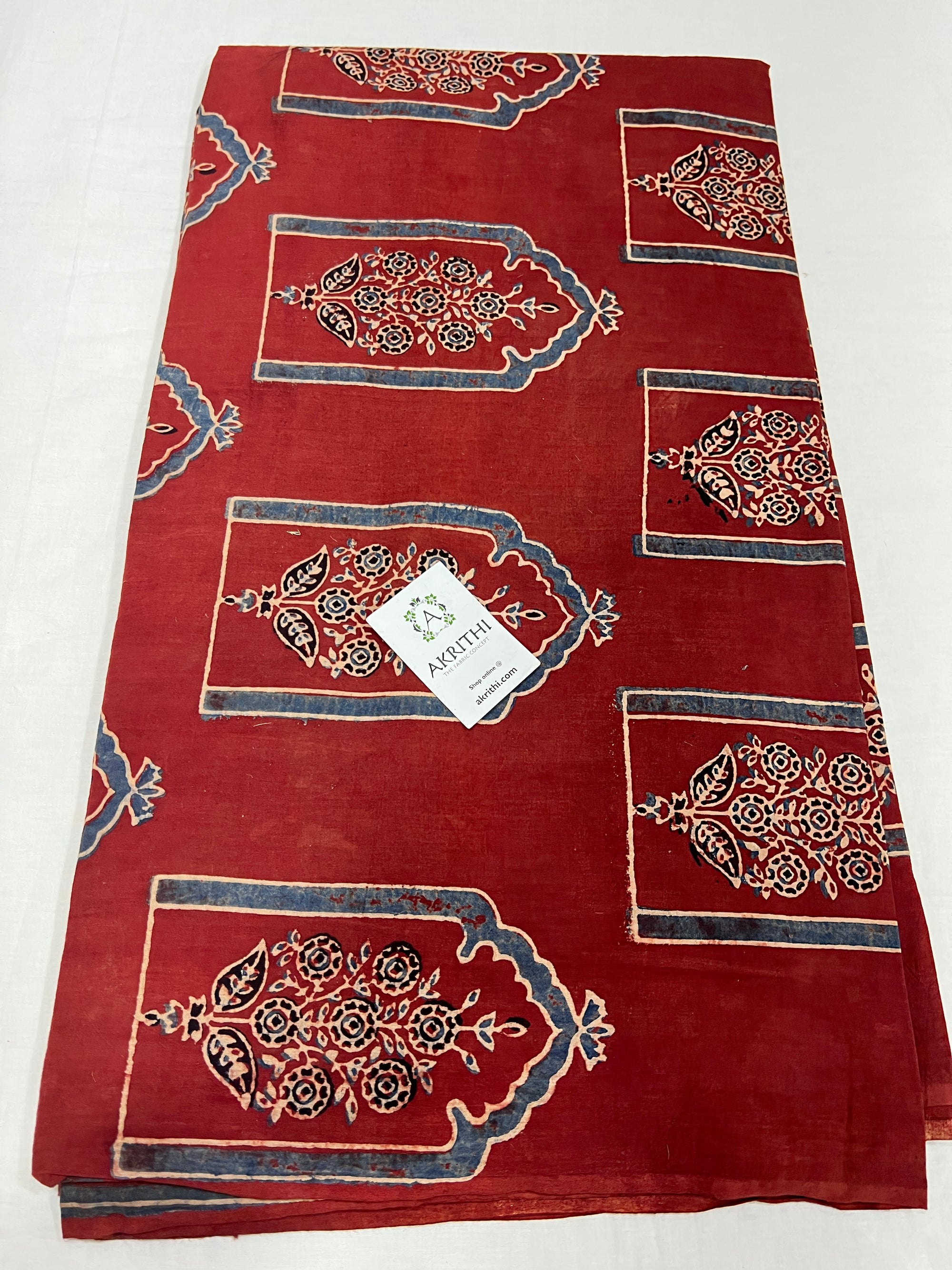 Ajrakh Printed pure cotton fabric