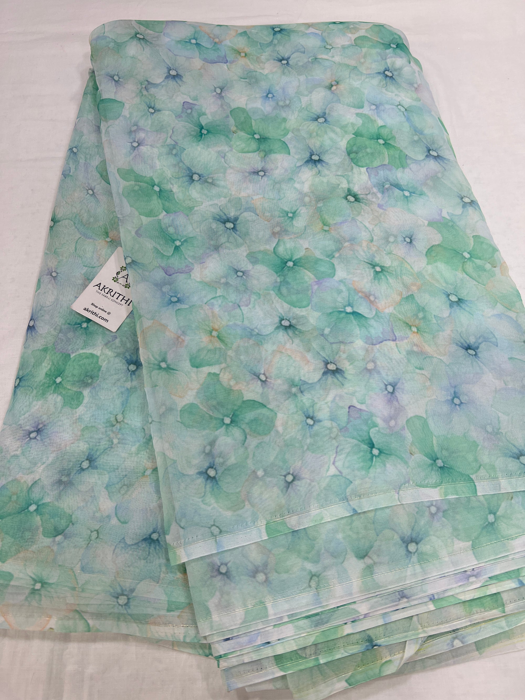 Digital floral Printed organza fabric