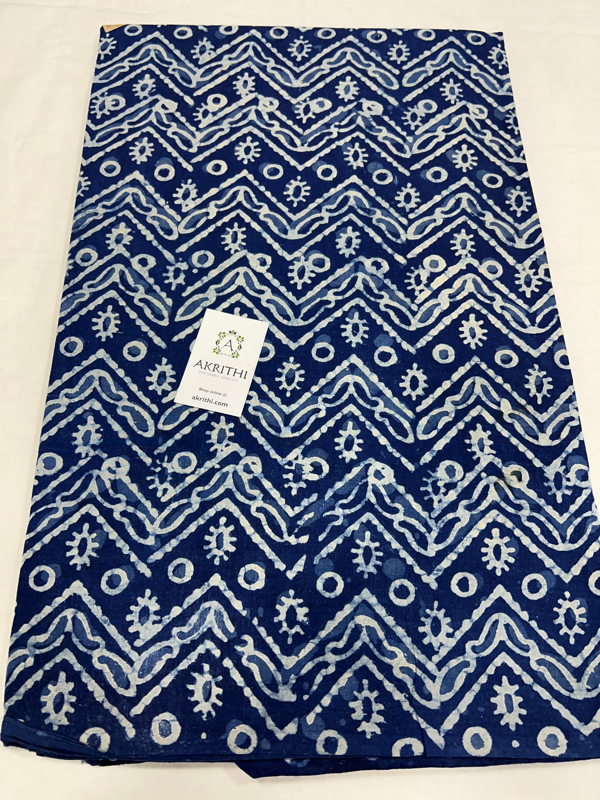 Indigo Printed pure cotton fabric