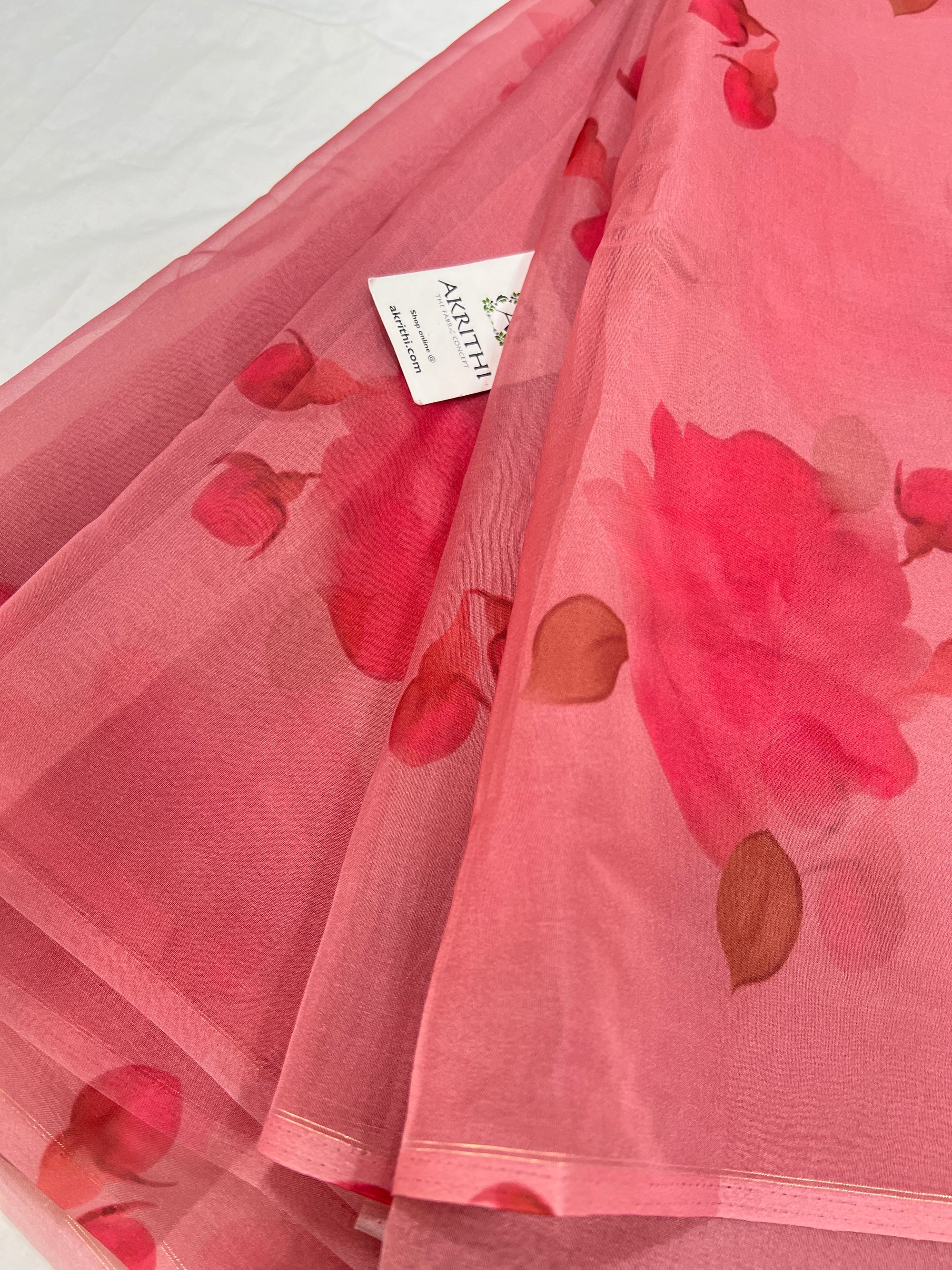 Digital floral Printed organza fabric
