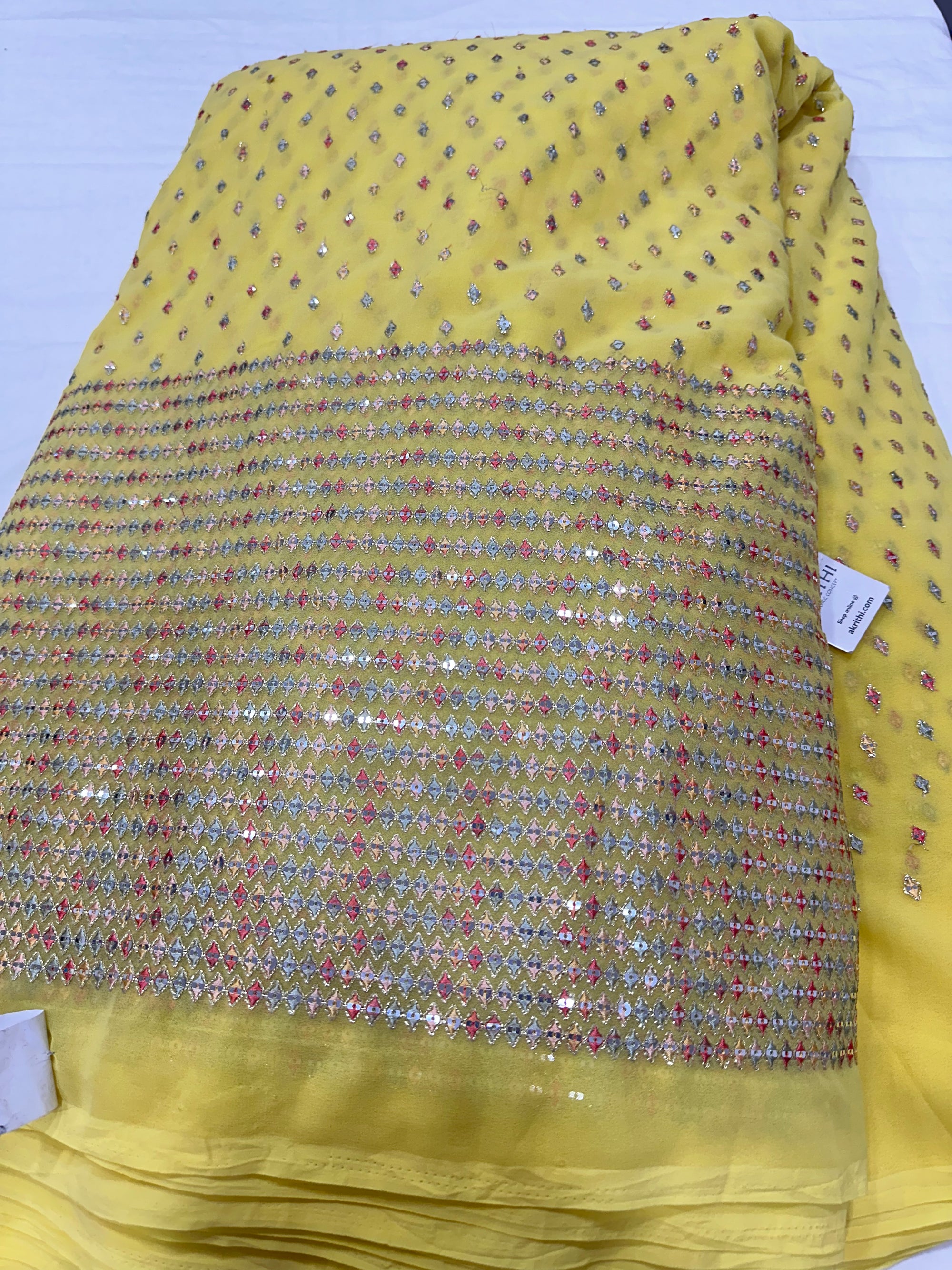 Heavy Embroidered georgette fabric