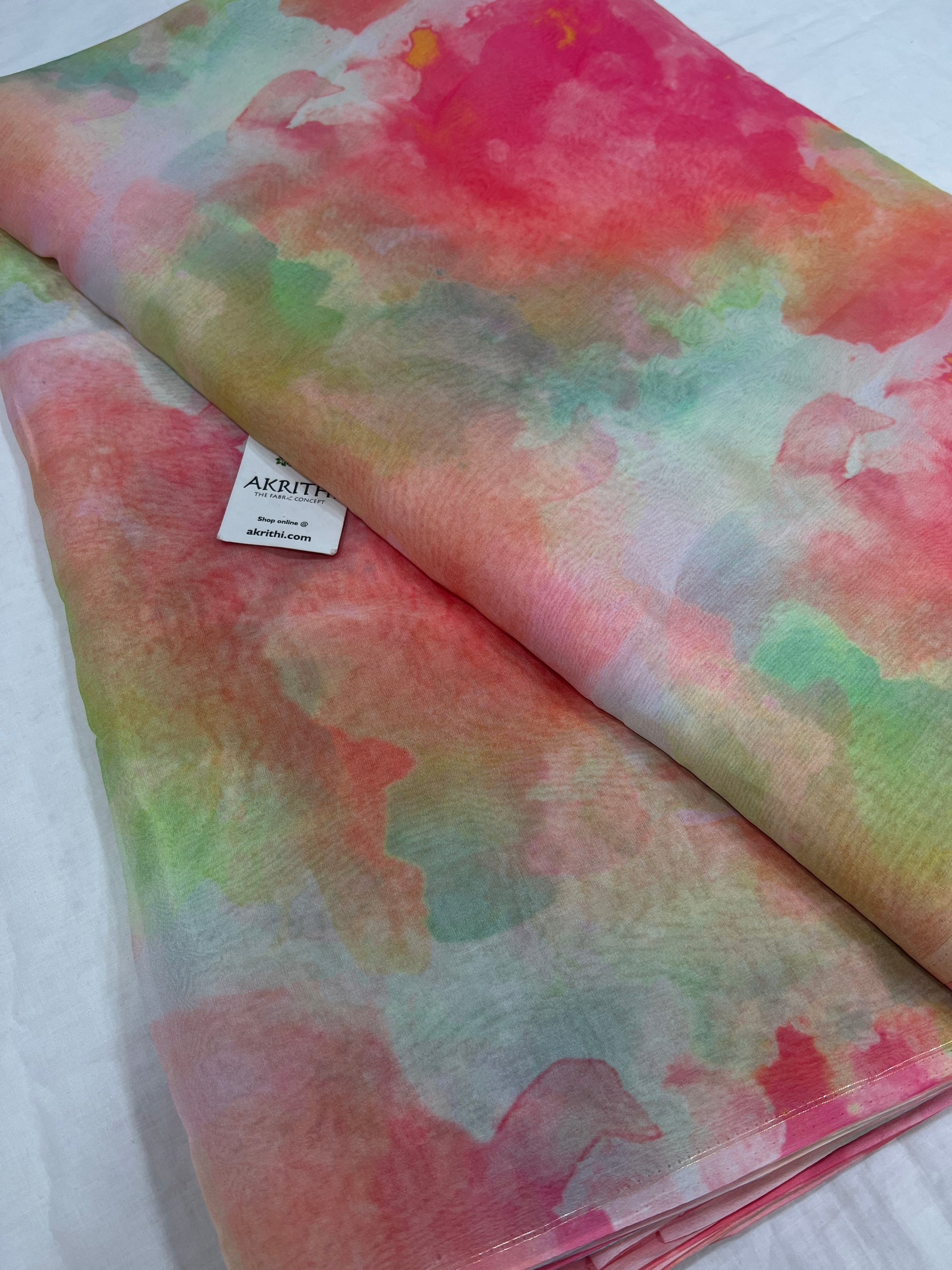 Digital floral Printed organza fabric