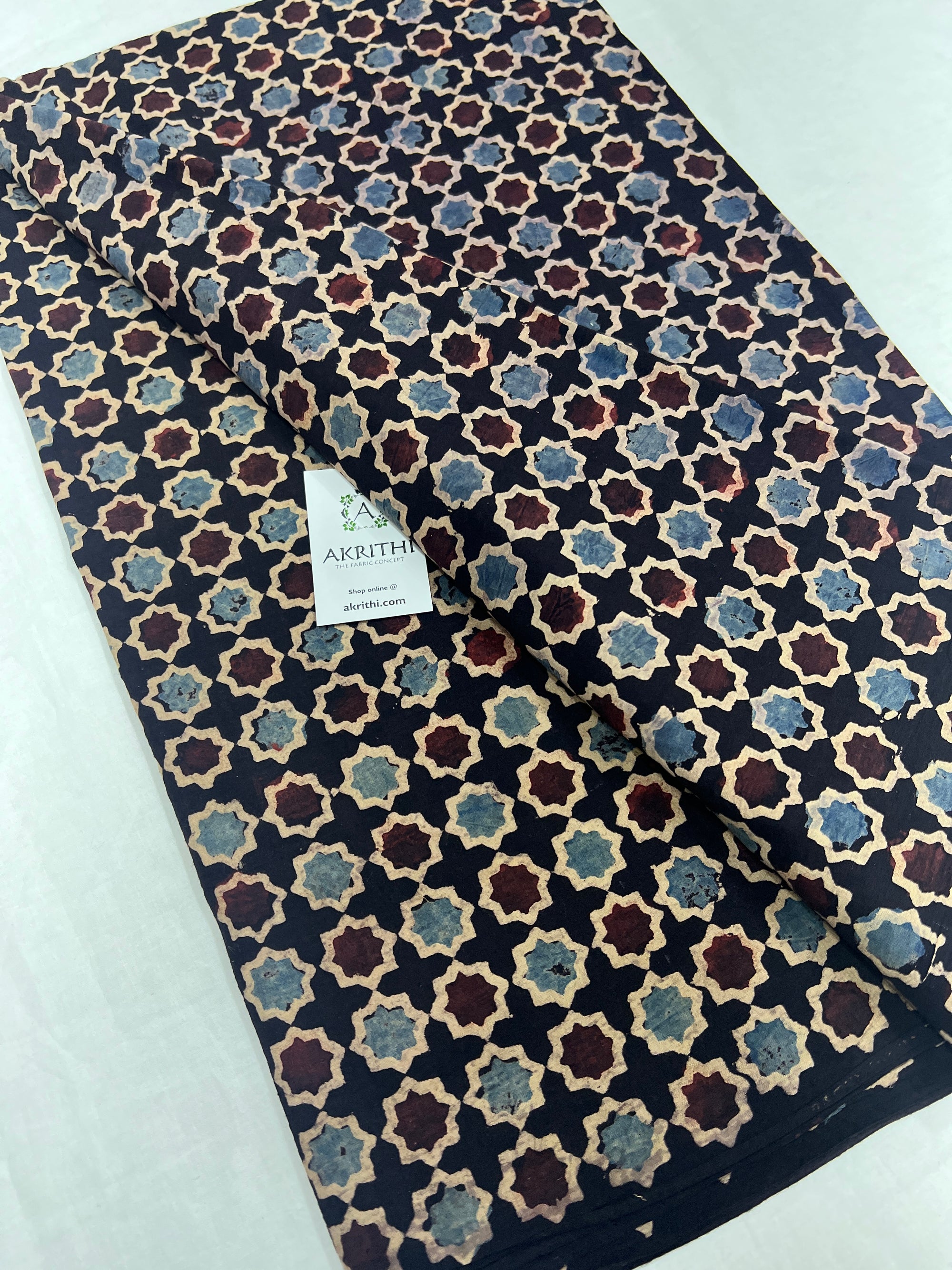 Ajrakh pure cotton fabric