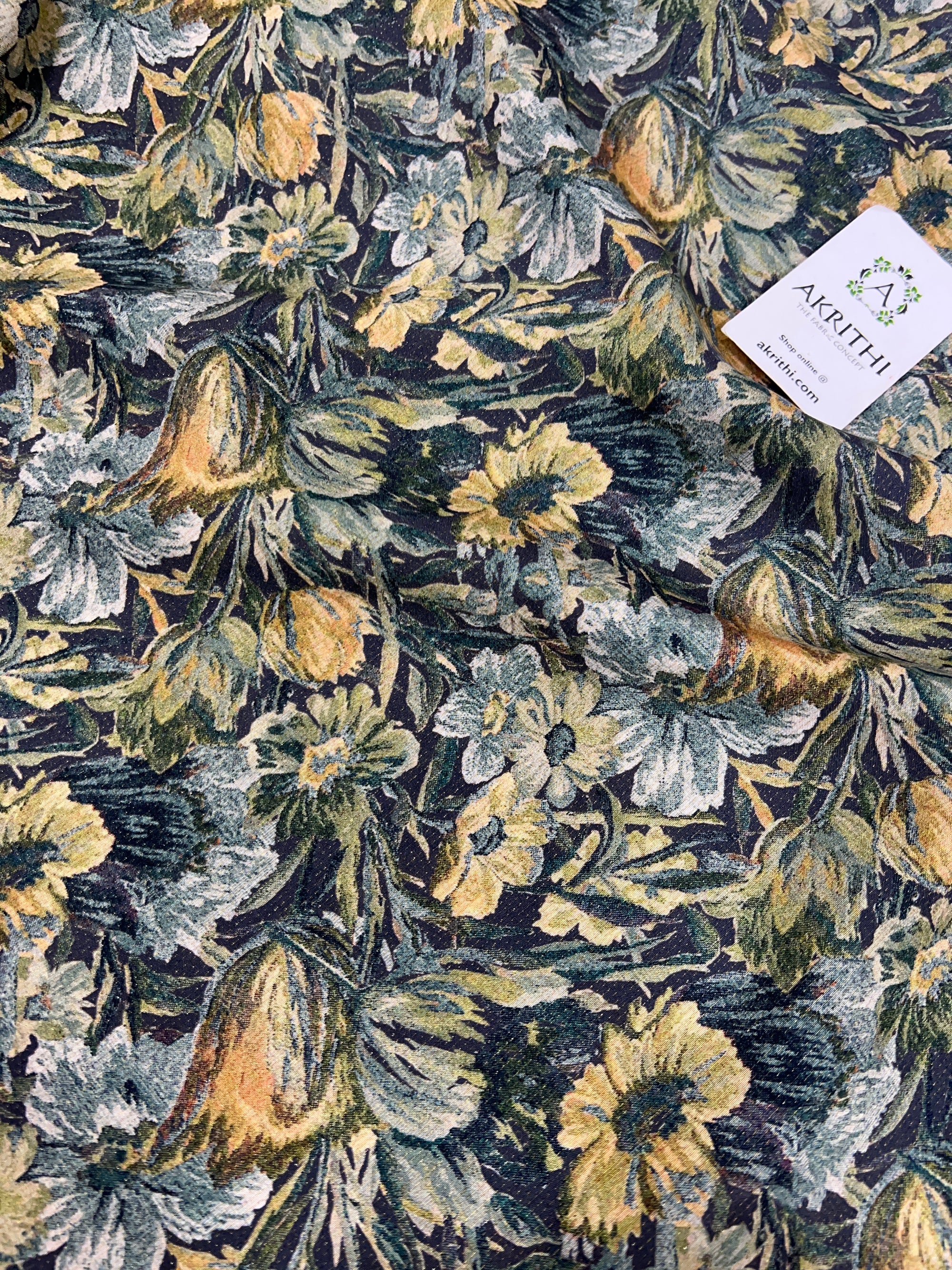 Printed pure lurex muslin fabric