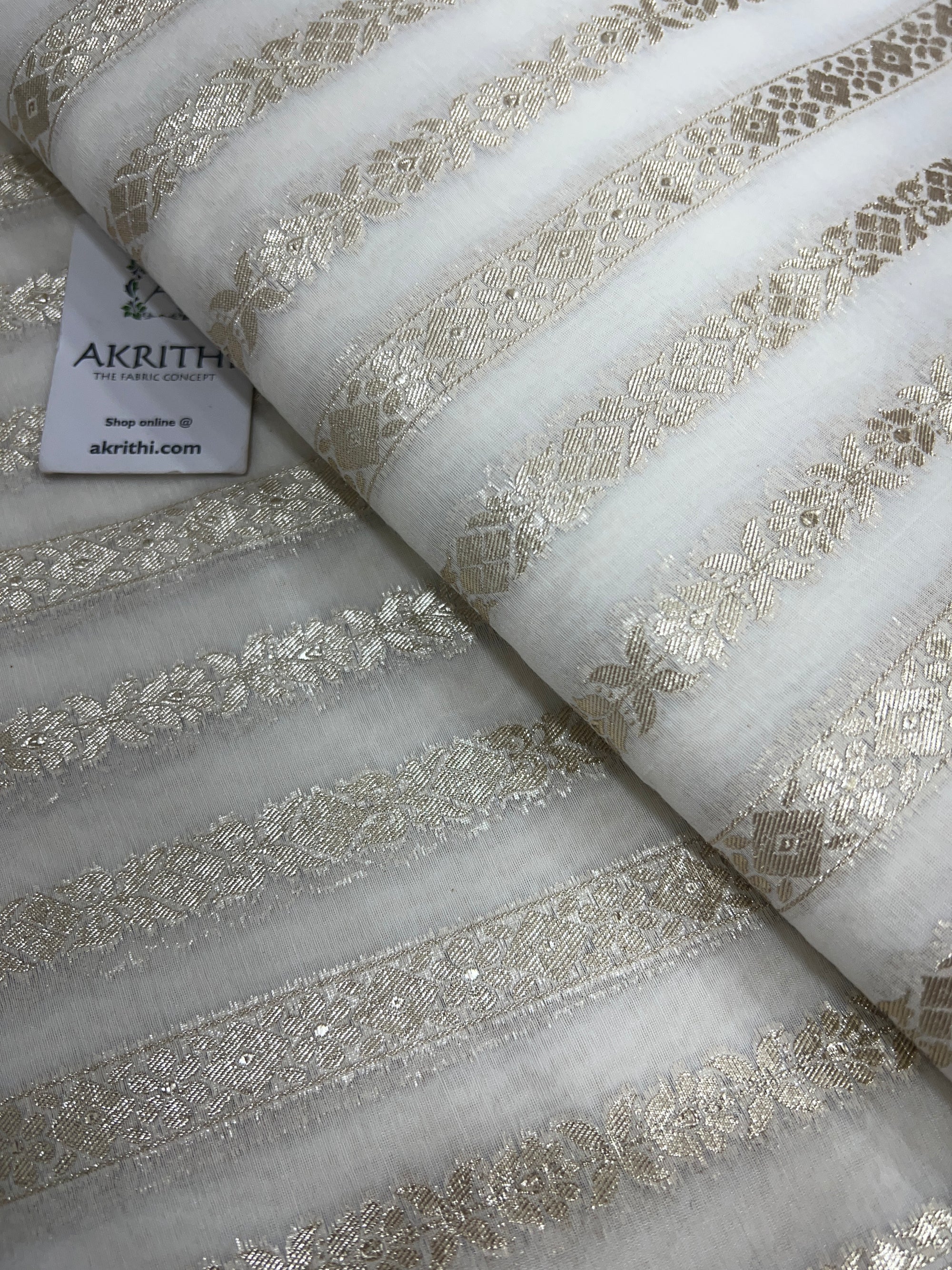 Dyeable banarasi Handloom chanderi lurex fabric
