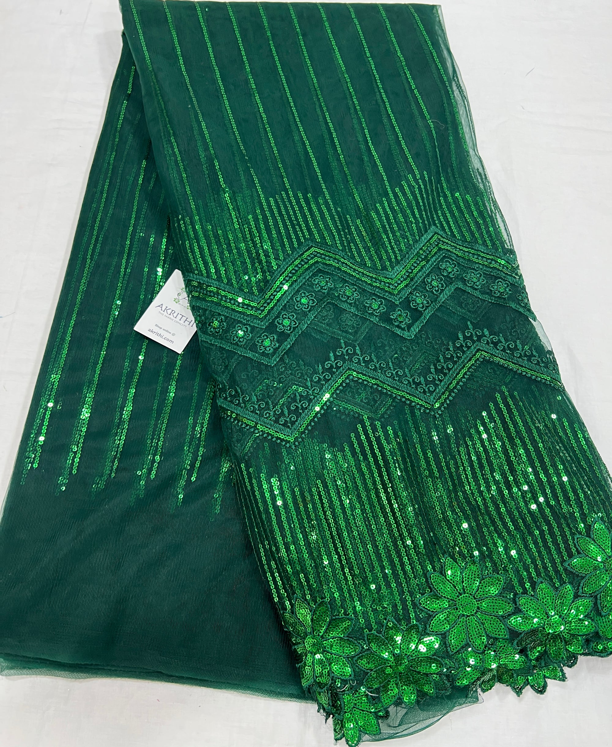 Embroidered net fabric