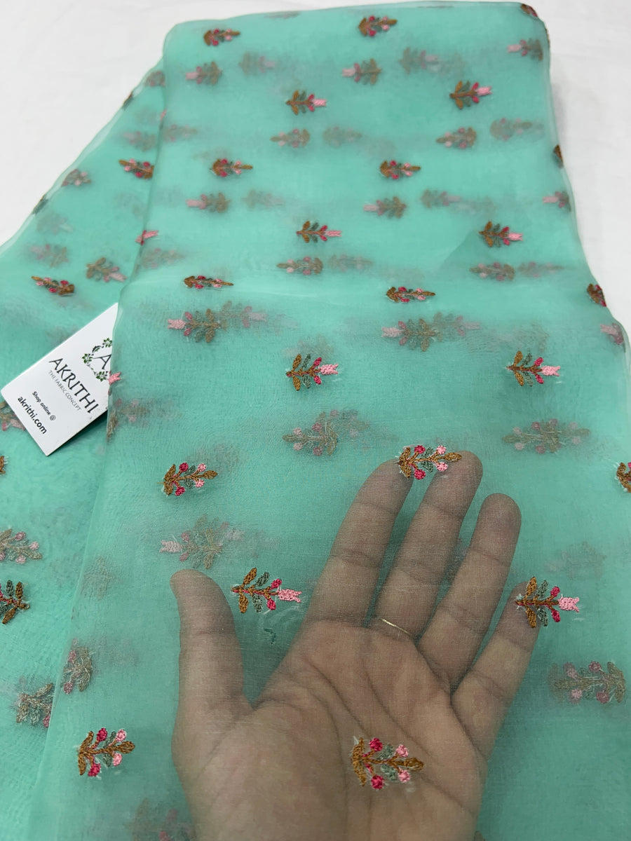 Pure organza silk saree with embroidery