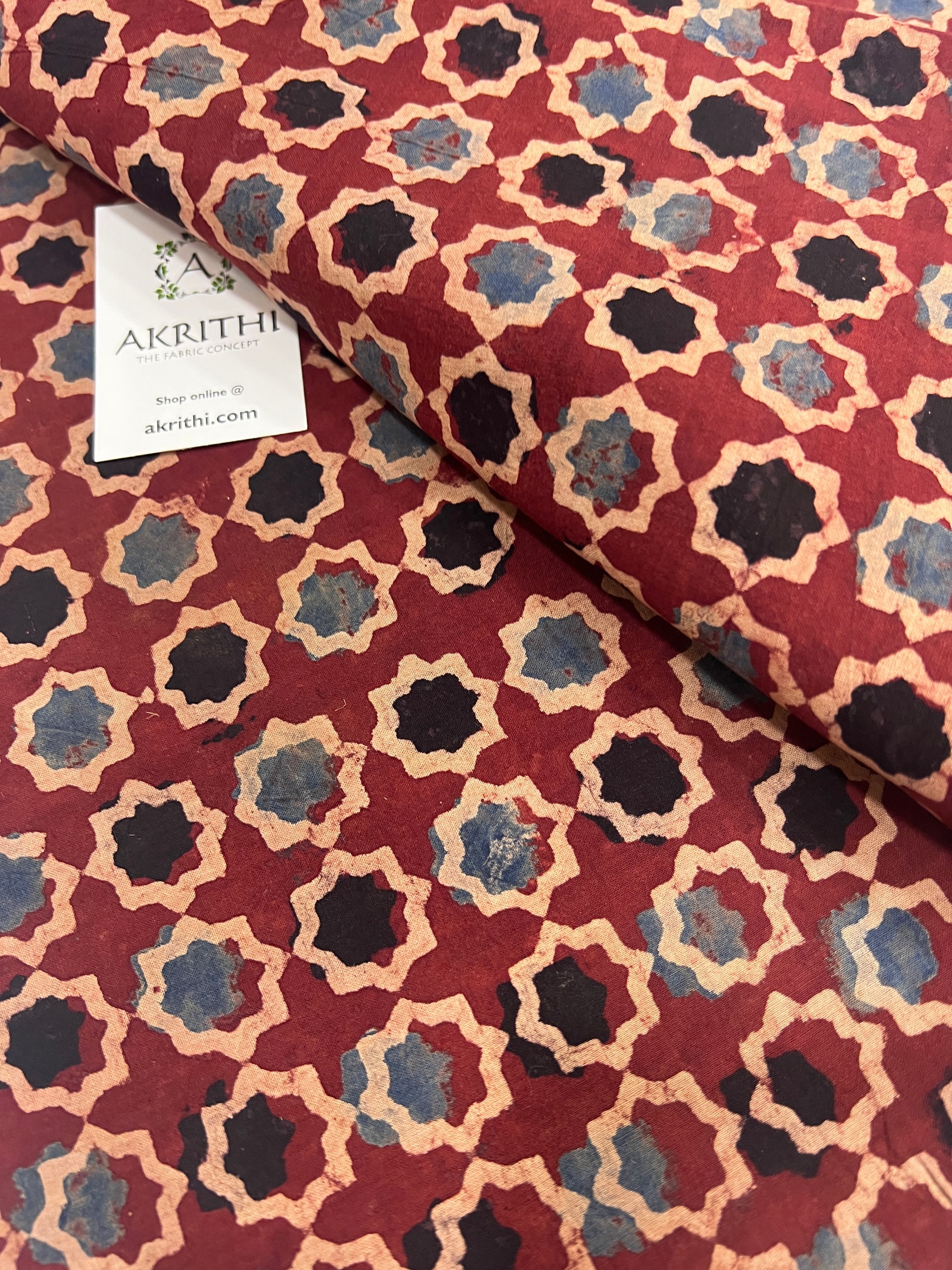 Ajrakh pure cotton fabric