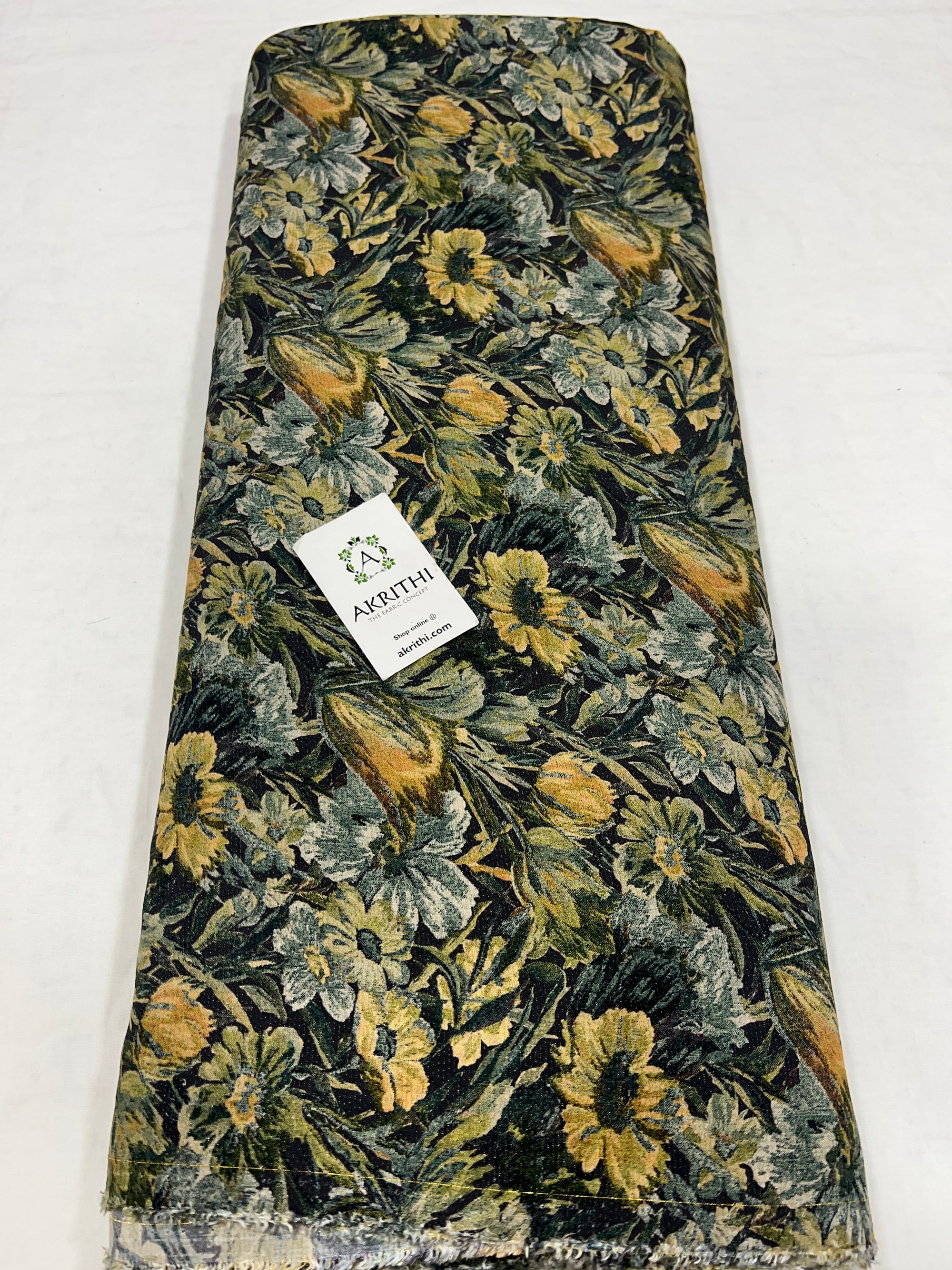 Printed pure lurex muslin fabric
