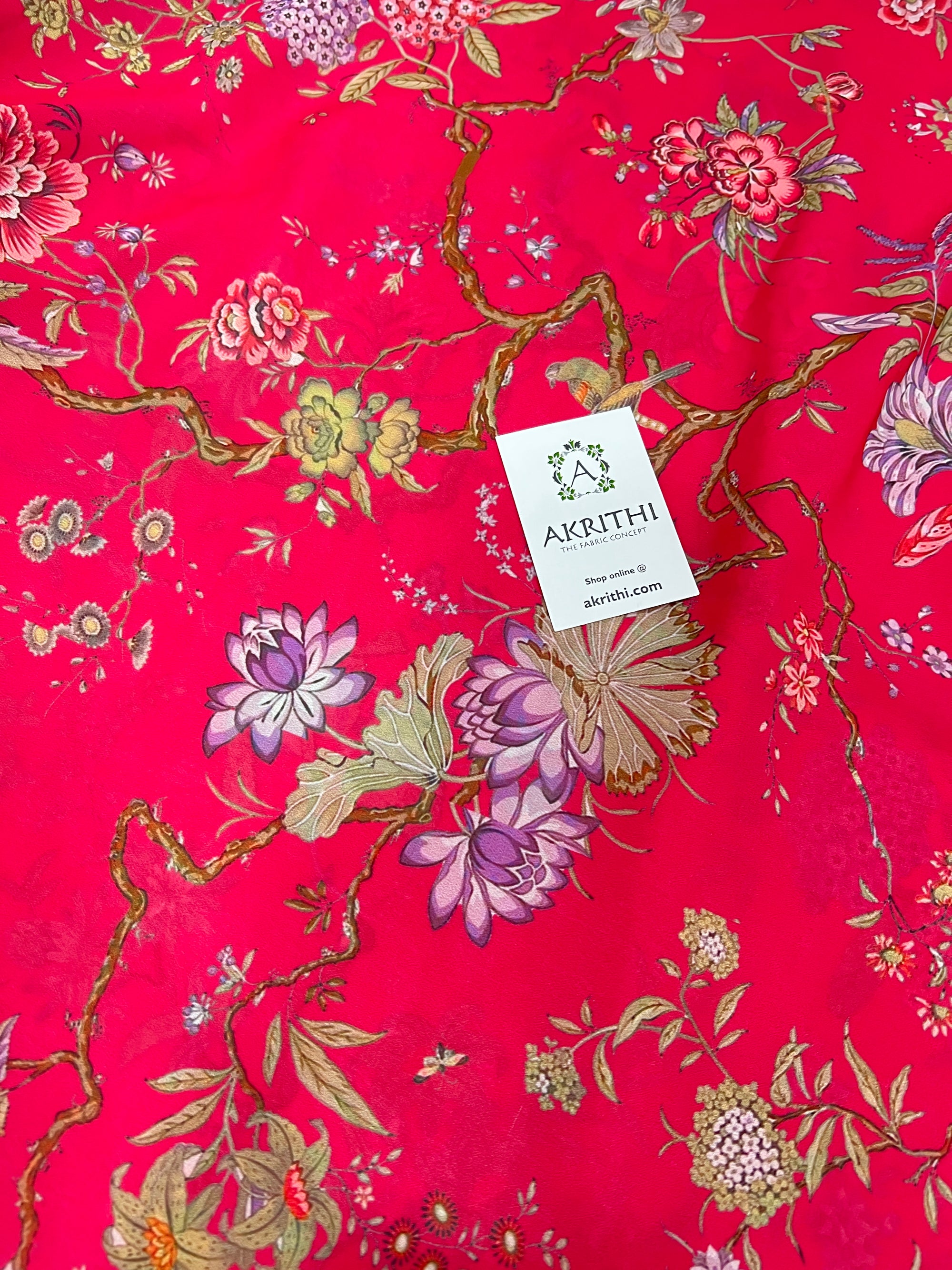 Digital floral printed georgette fabric