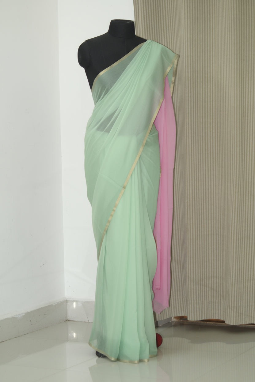 Pure silk chiffon saree