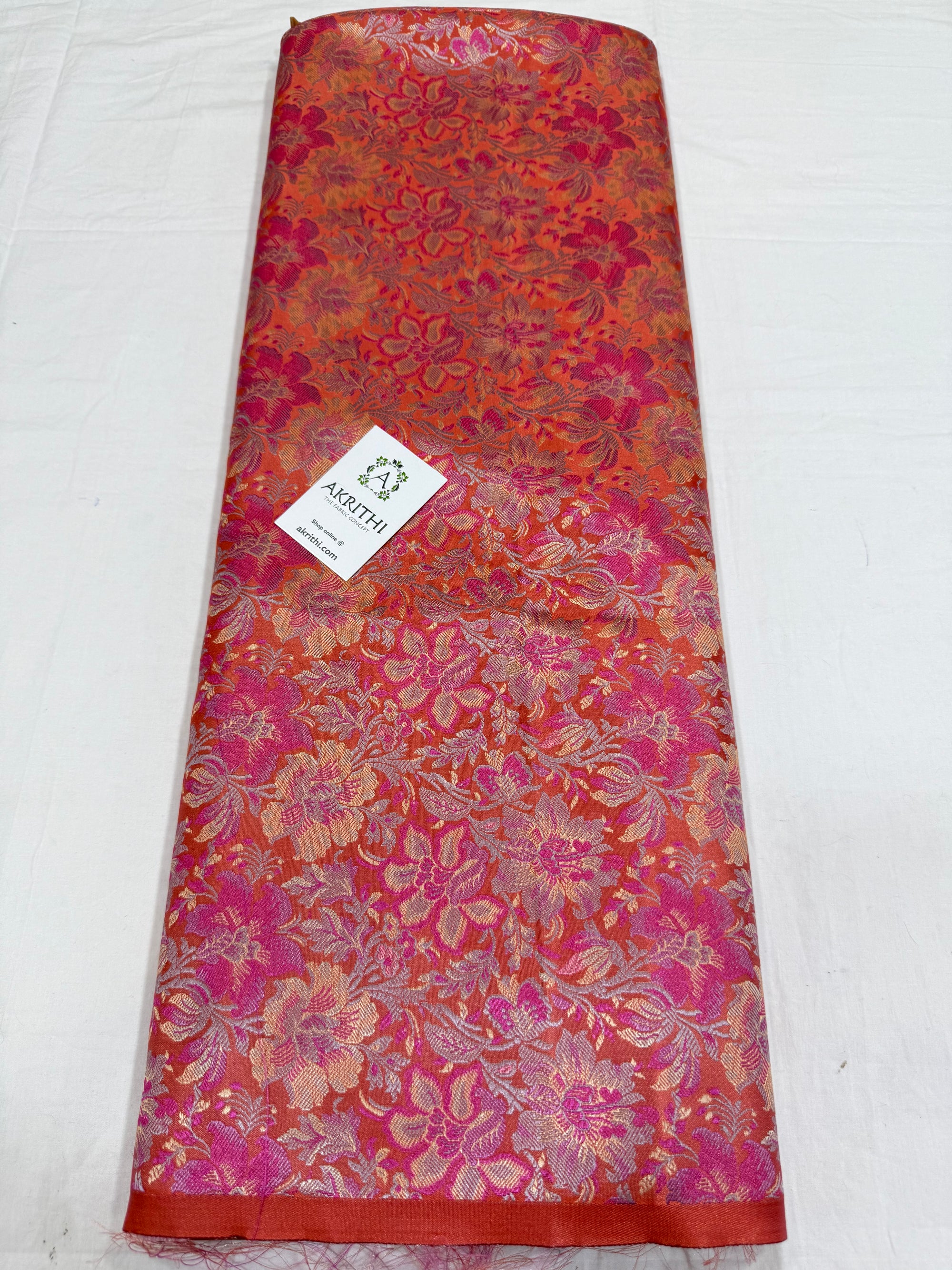 Pure Banarasi resham tanchoi brocade fabric