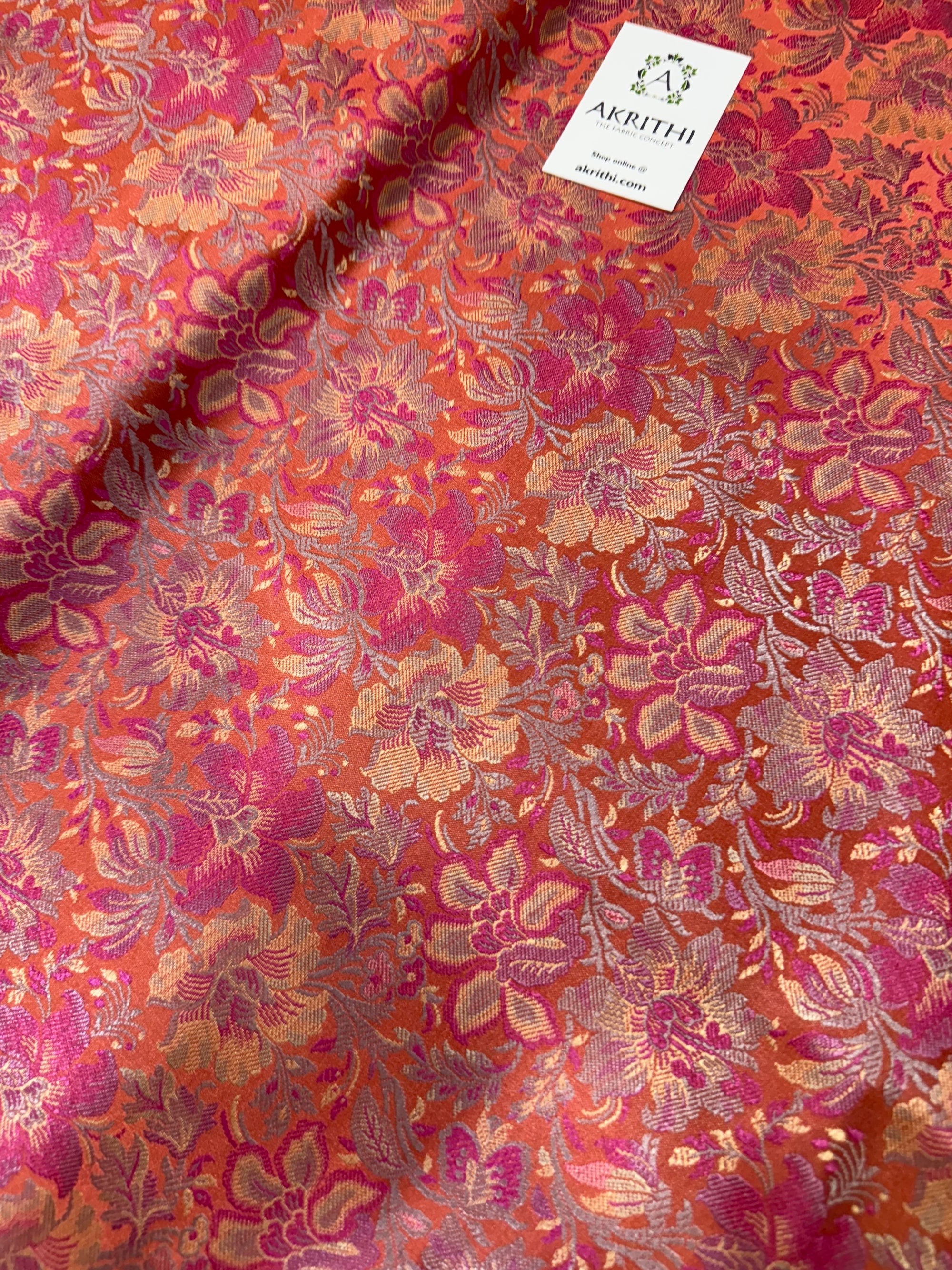 Pure Banarasi resham tanchoi brocade fabric