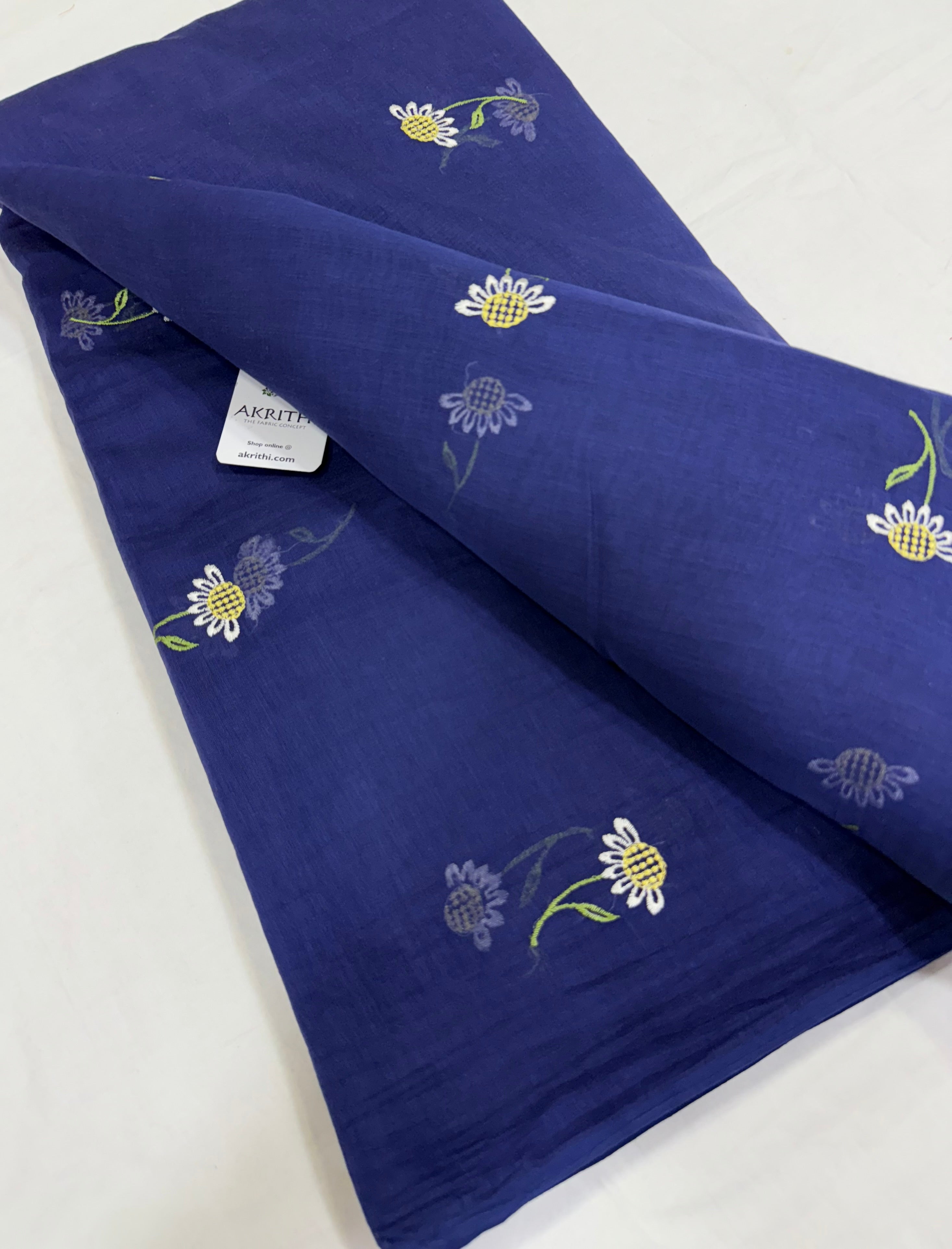 Buy embroidered chanderi fabric online | Chanderi fabric online. – Akrithi