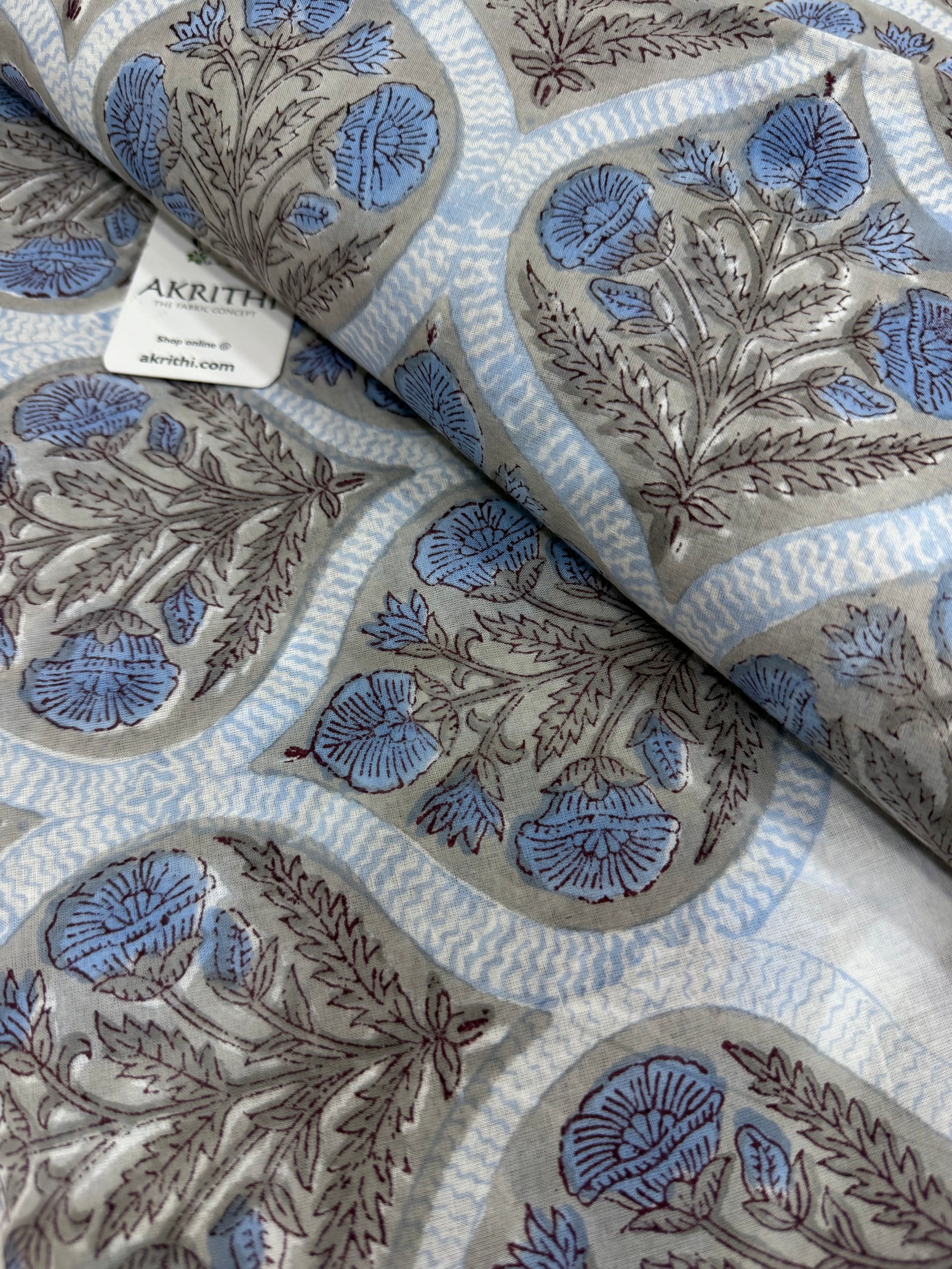Hand block pure Mul cotton fabric