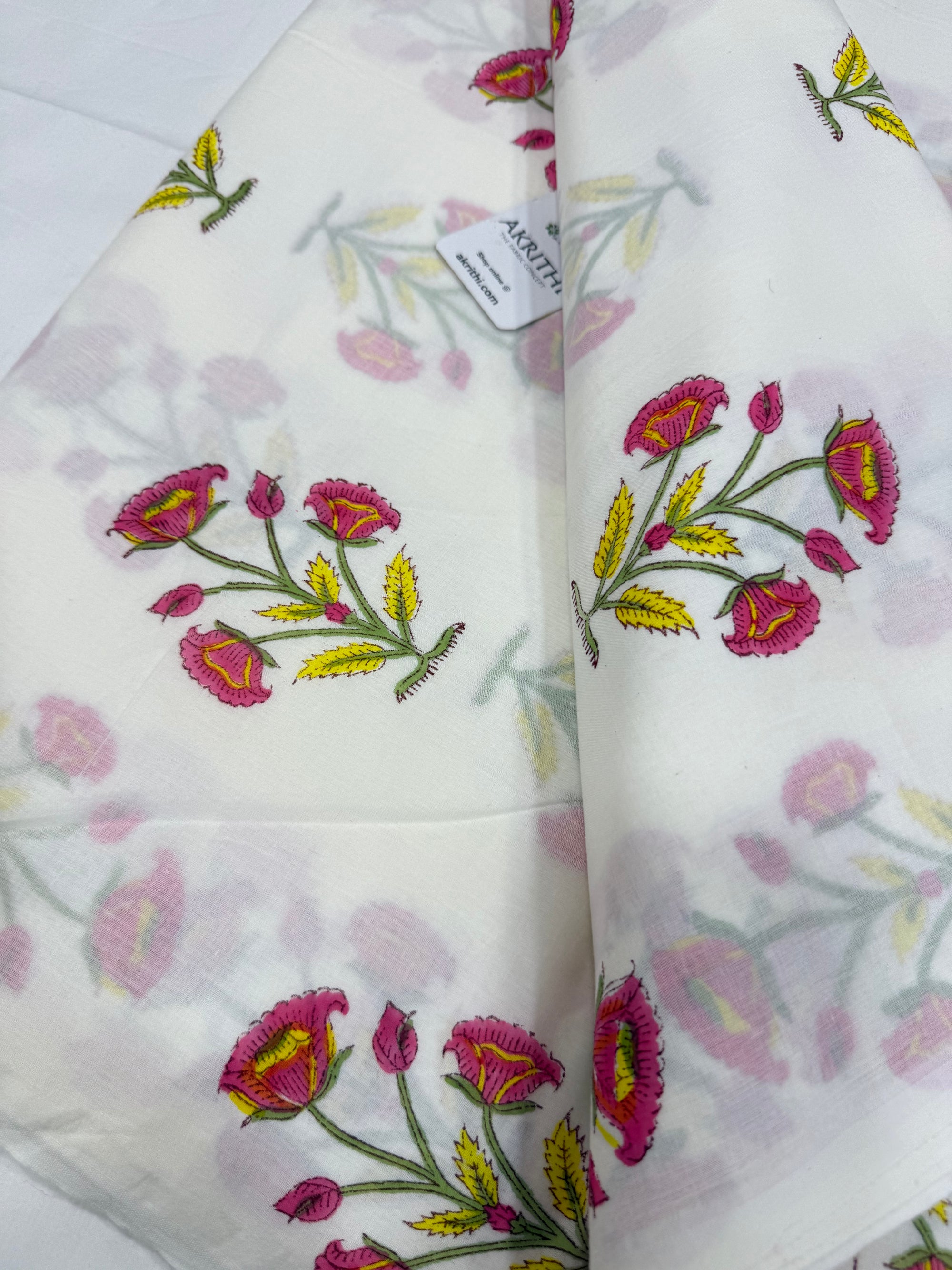 Hand block pure Mul cotton fabric